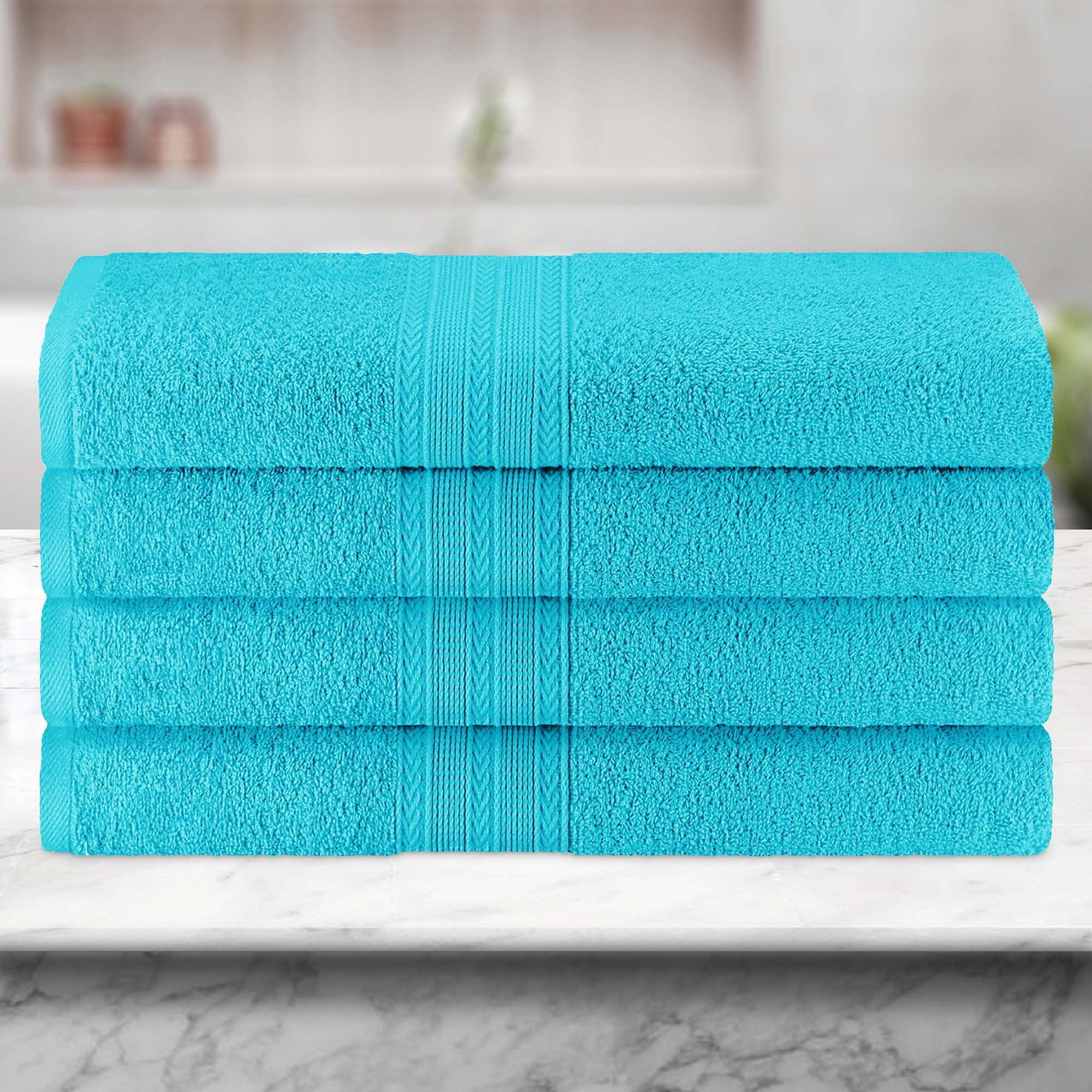 Superior Eco-Friendly Cotton 4-Piece, Turquoise, Bath Towel Set
