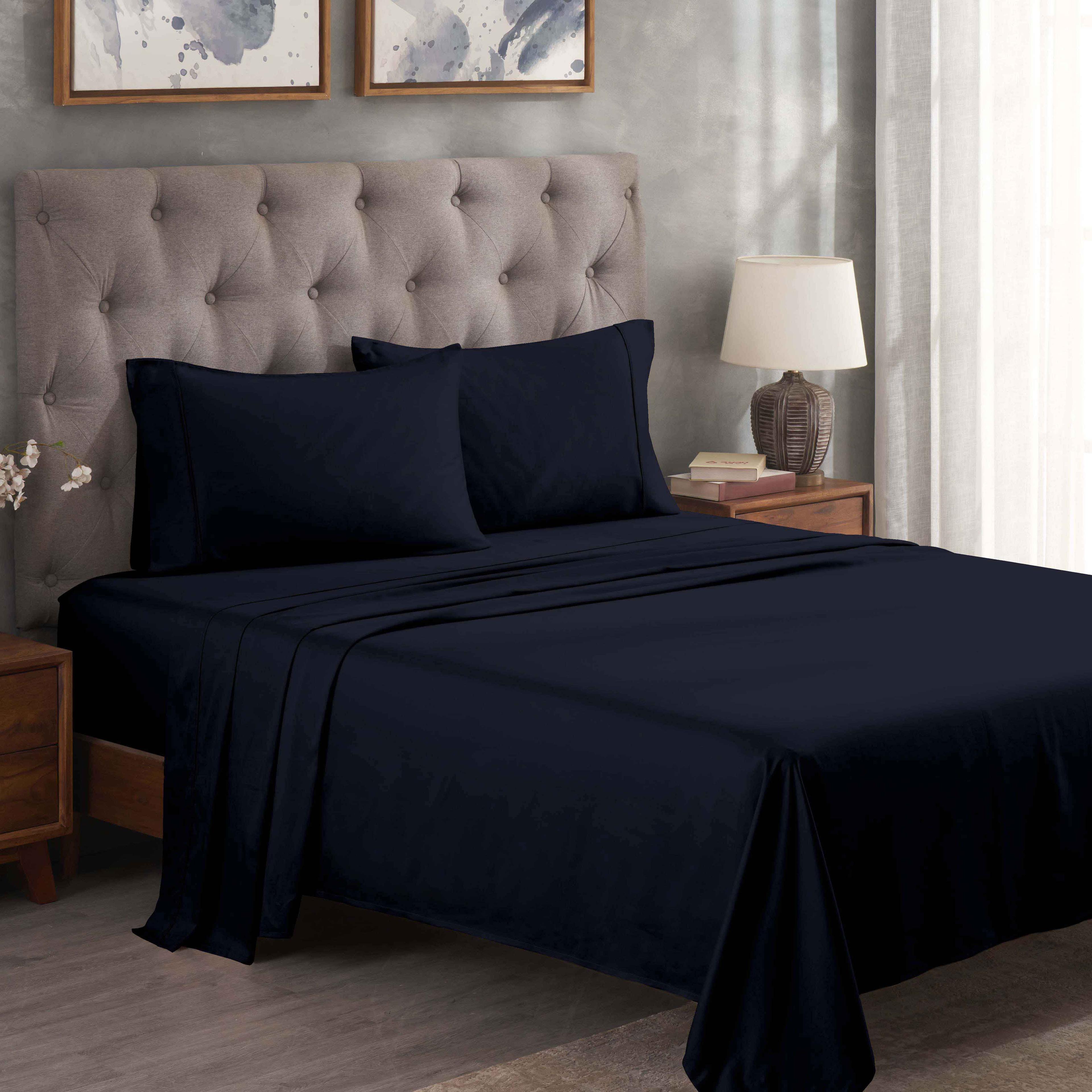 Superior Egyptian Cotton 300 Thread Count Solid Deep Pocket Bed Sheet Set