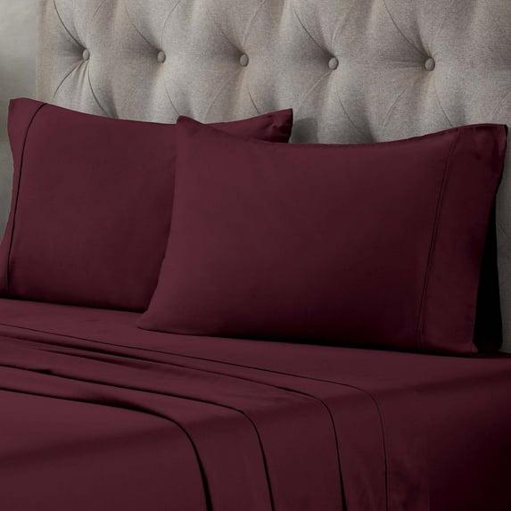 Superior Egyptian Cotton 400 Thread Count Pillowcases, Set of 2, Standard, Plum