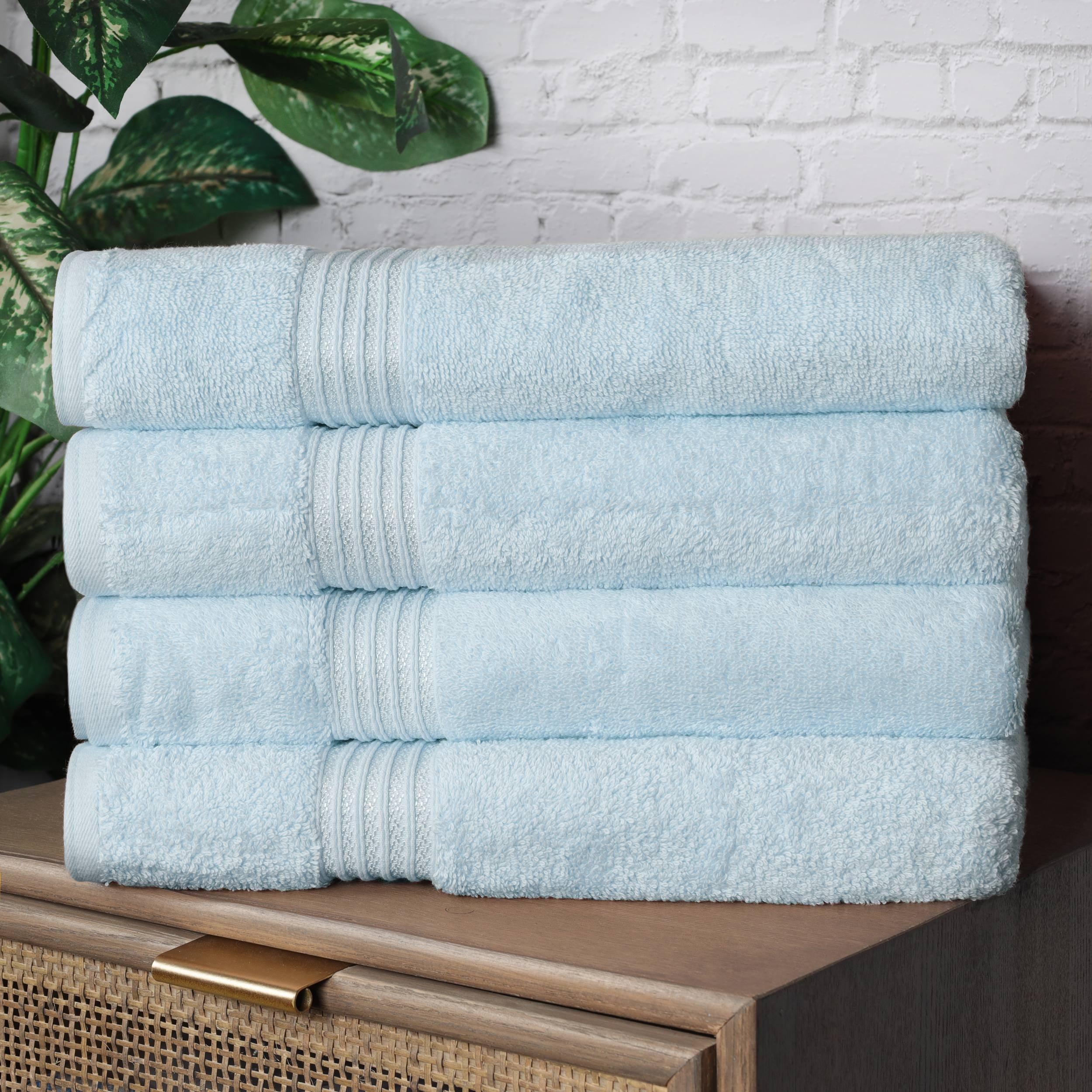 Oversized Light Blue Egyptian Cotton Bath Towel Set