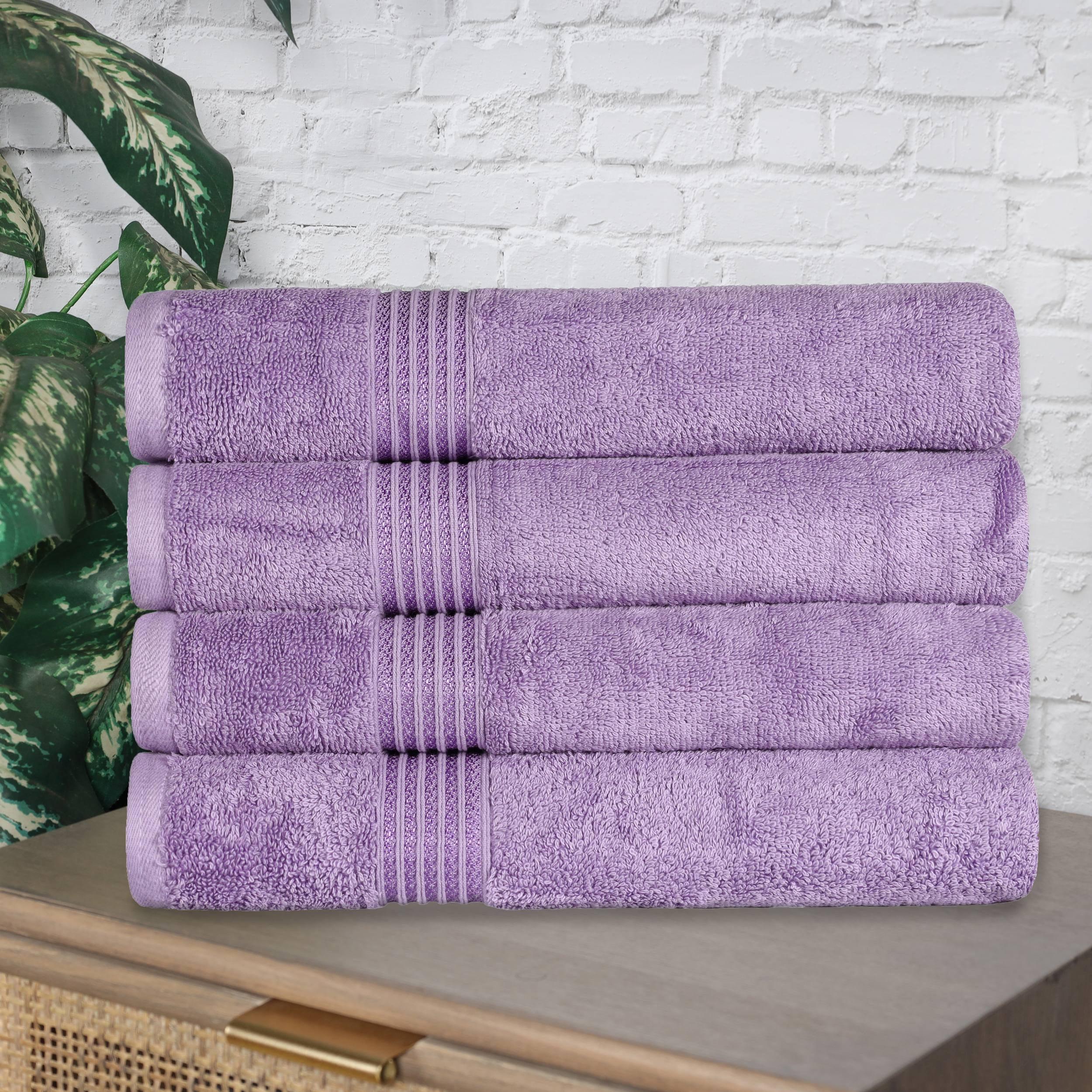 Oversized Royal Purple Egyptian Cotton Bath Towel Set