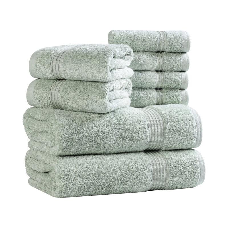Superior Egyptian Cotton Absorbent 8-Piece Sage Towel Set