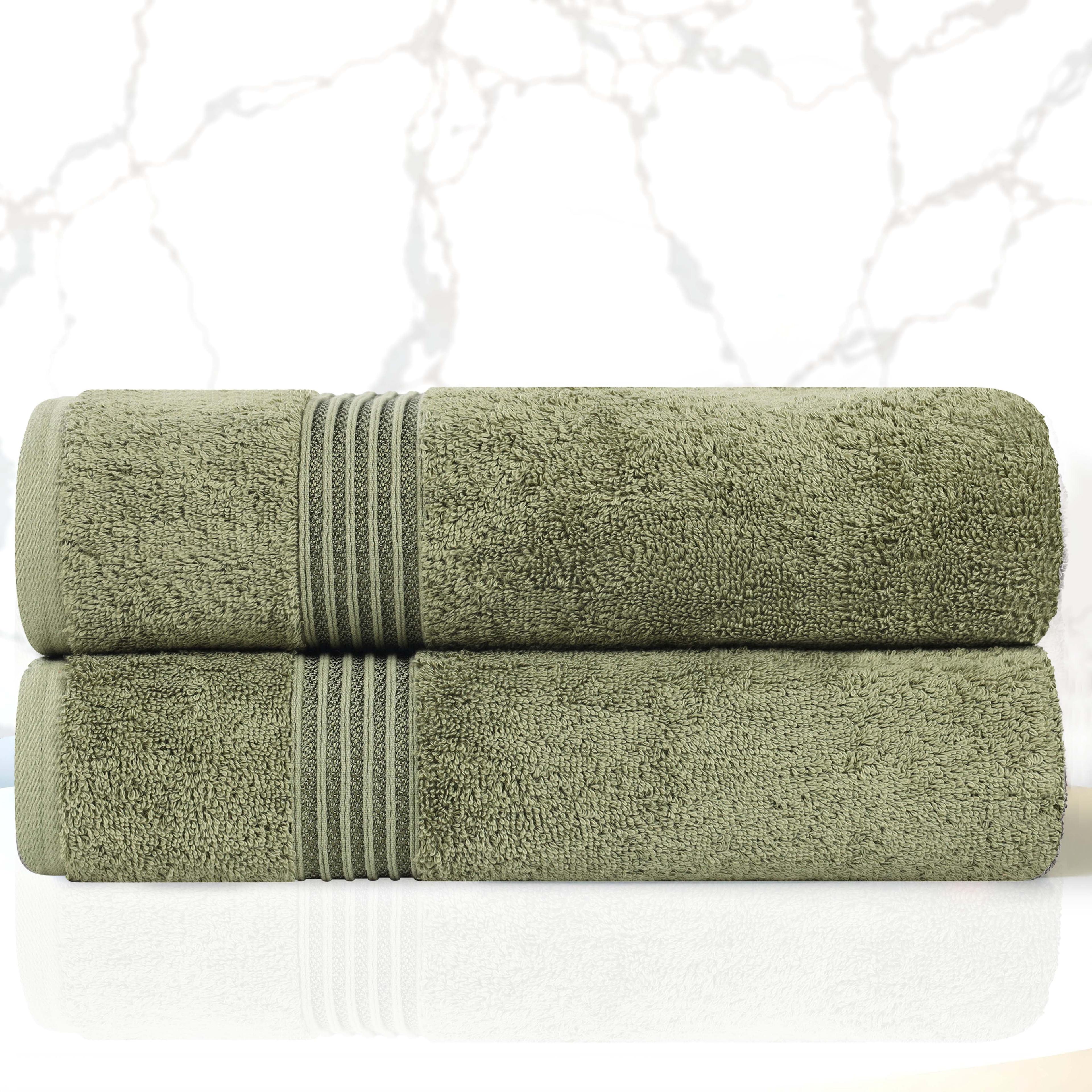 Superior Heritage Certified Egyptian Cotton Plush Absorbent Luxury Bath Towel (Set of 2)