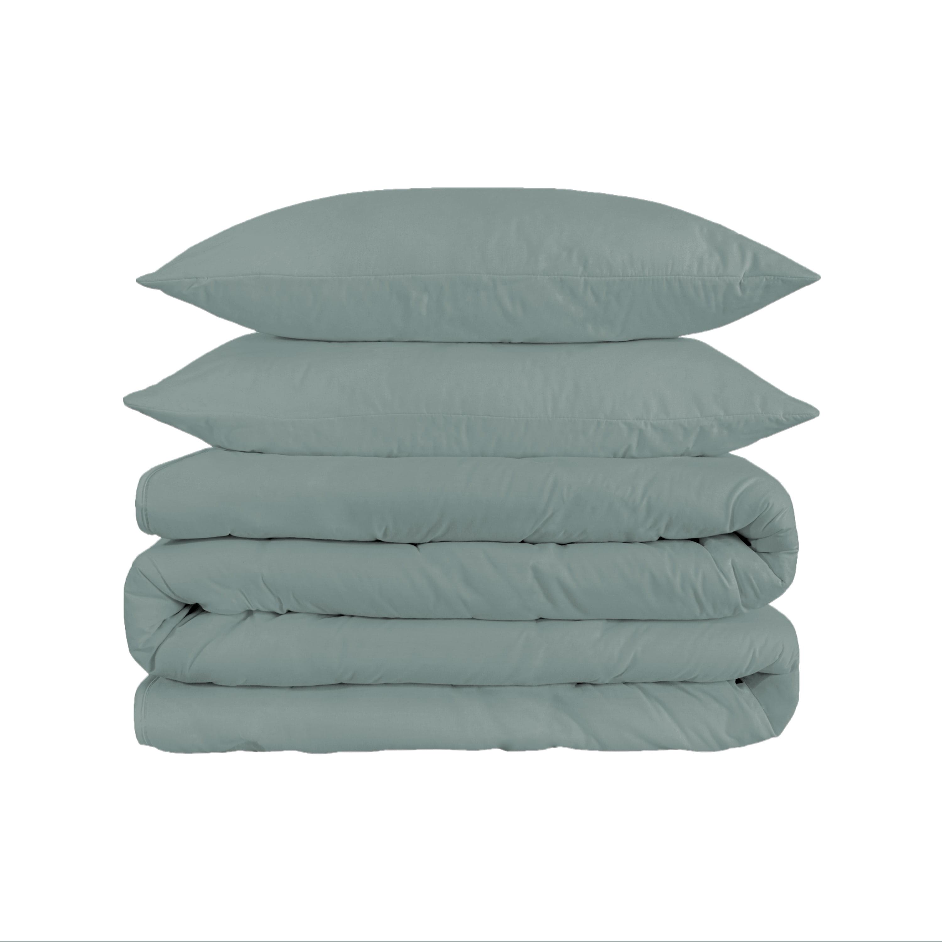 Teal Egyptian Cotton 3-Piece Full Duvet Cover Set