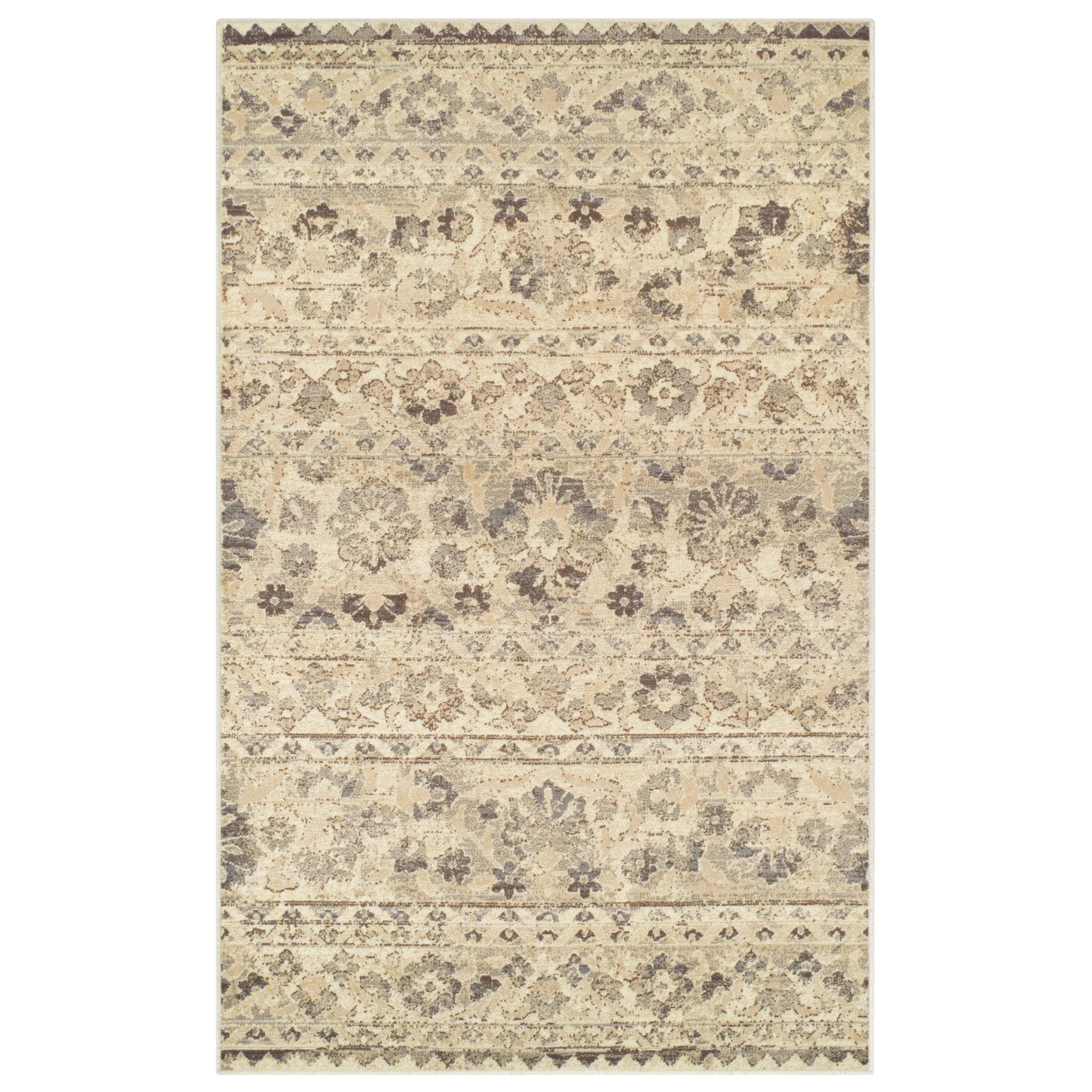 Fawn Beige 8' x 10' Floral Synthetic Area Rug