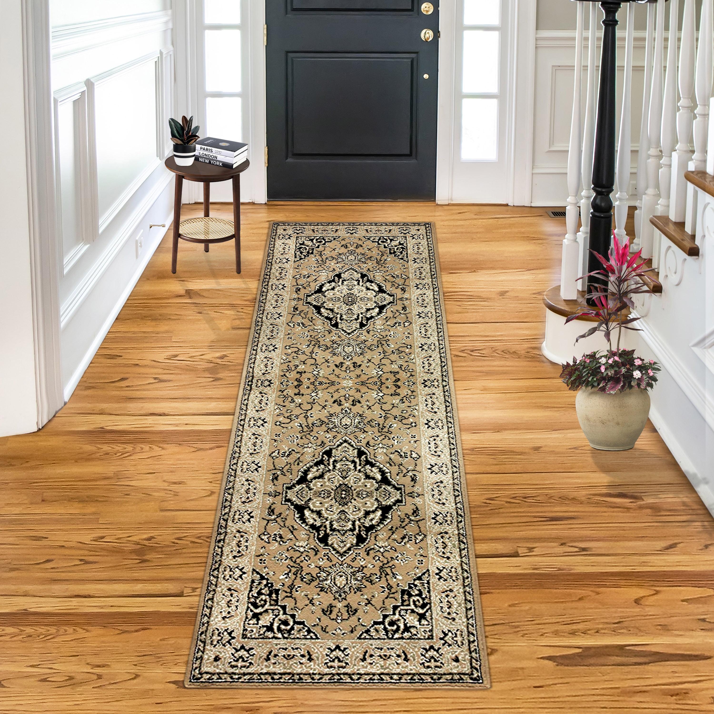 Superior Glendale Oriental Medallion Indoor Runner Rug, 2'7"x8', Gold