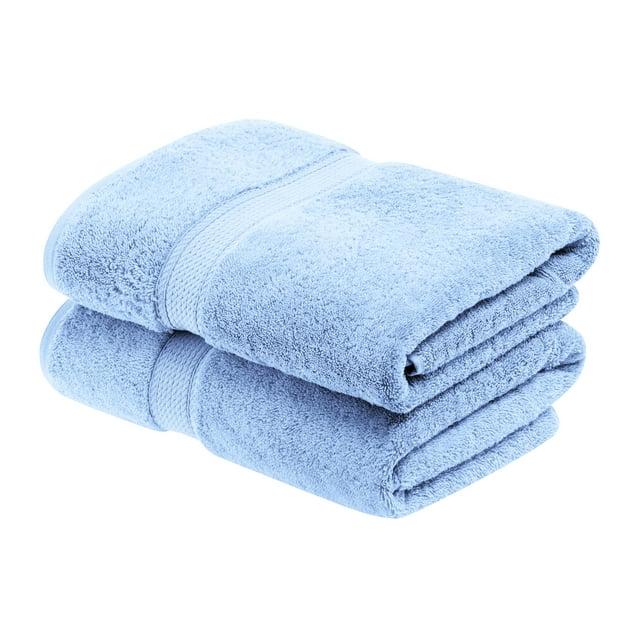 Superior 800 GSM Egyptian Cotton Heavyweight Bath Towel Set of 2, Light Blue