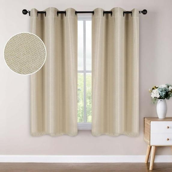 Superior Jaxon Blackout Curtains, Grommet Header, Set of 2, 42" x 63", Beige