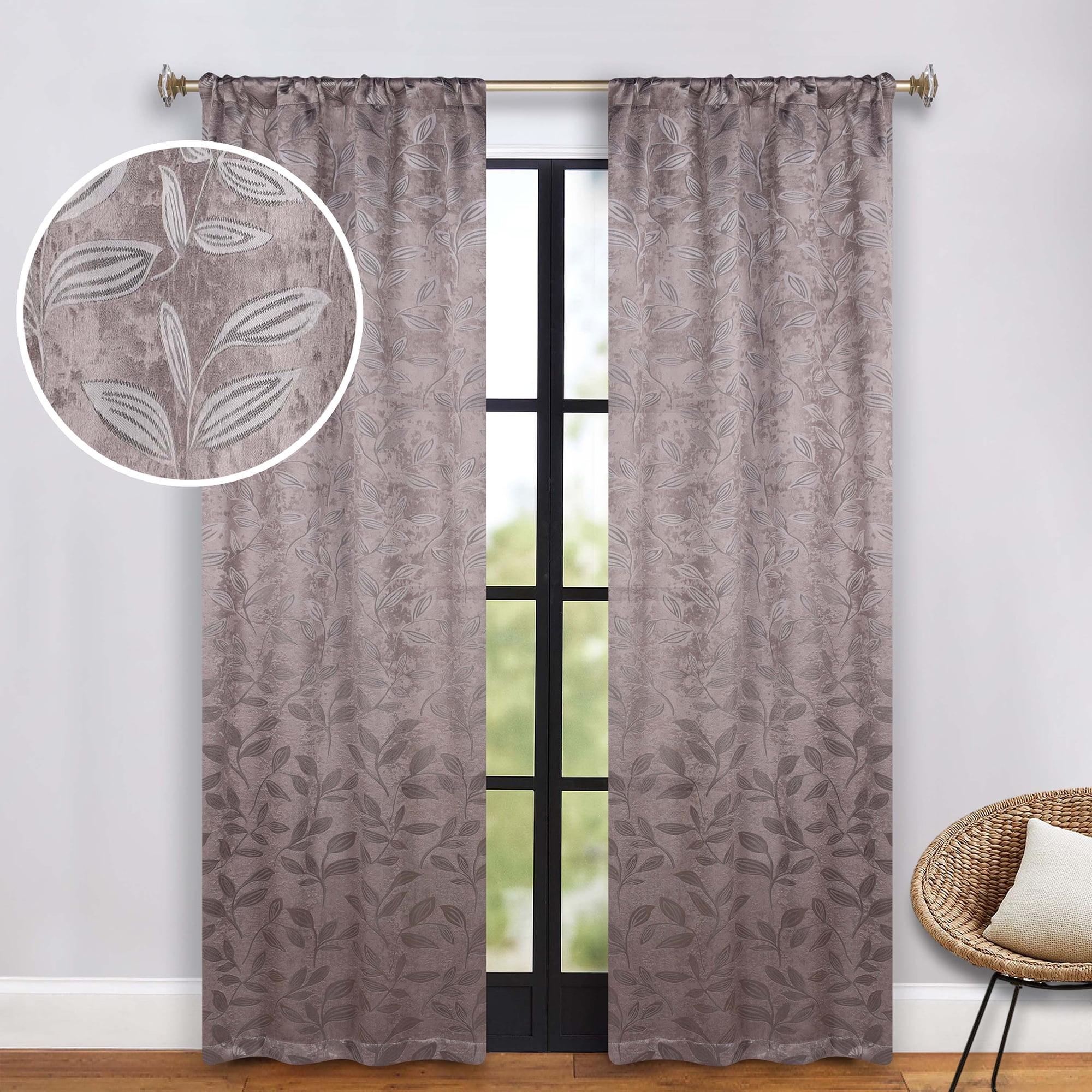 Superior Modern Bohemian Leaves Polyester Machine Washable Room Darkening Blackout Curtains by Superior (Set of 2)