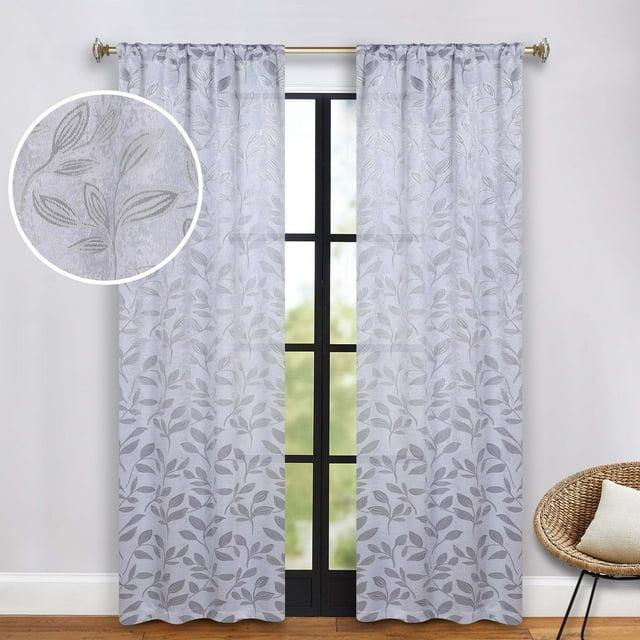 Superior Modern Bohemian Leaves Polyester Machine Washable Room Darkening Blackout Curtains by Superior (Set of 2)
