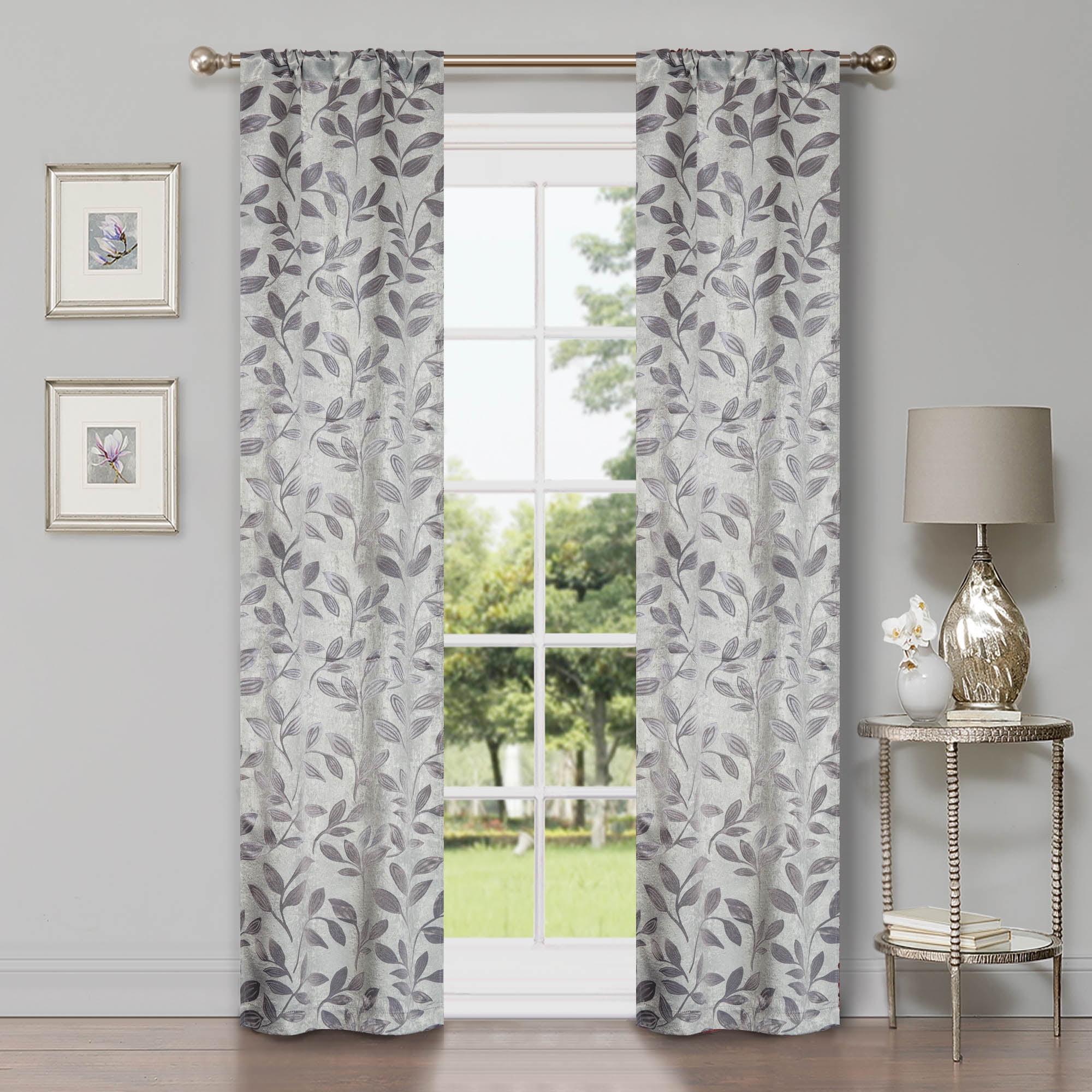Superior Modern Bohemian Leaves Polyester Machine Washable Room Darkening Blackout Curtains by Superior (Set of 2)
