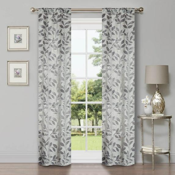 Superior Modern Bohemian Leaves Polyester Machine Washable Room Darkening Blackout Curtains by Superior (Set of 2)