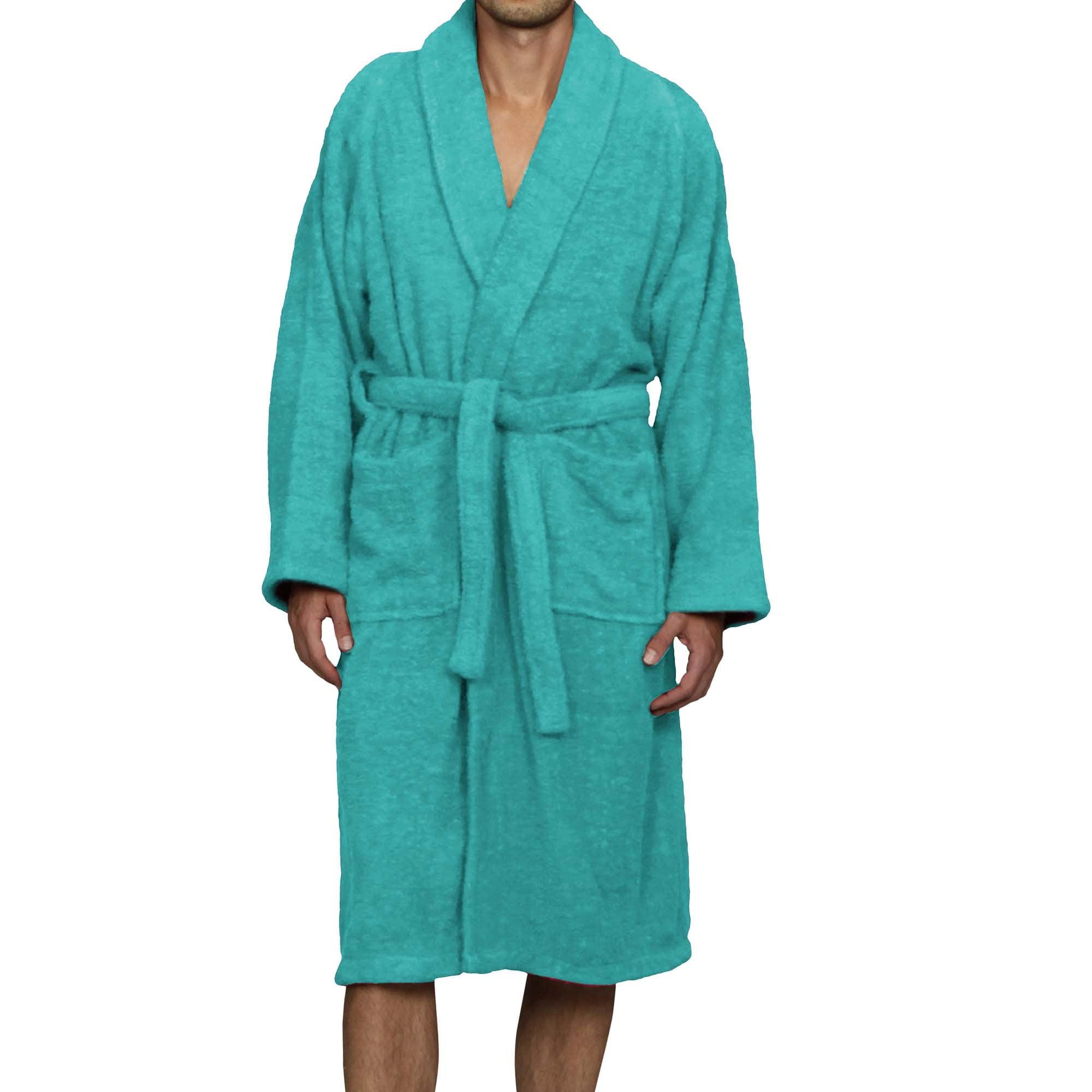 Teal Small Cotton Terry Cloth Unisex Bathrobe