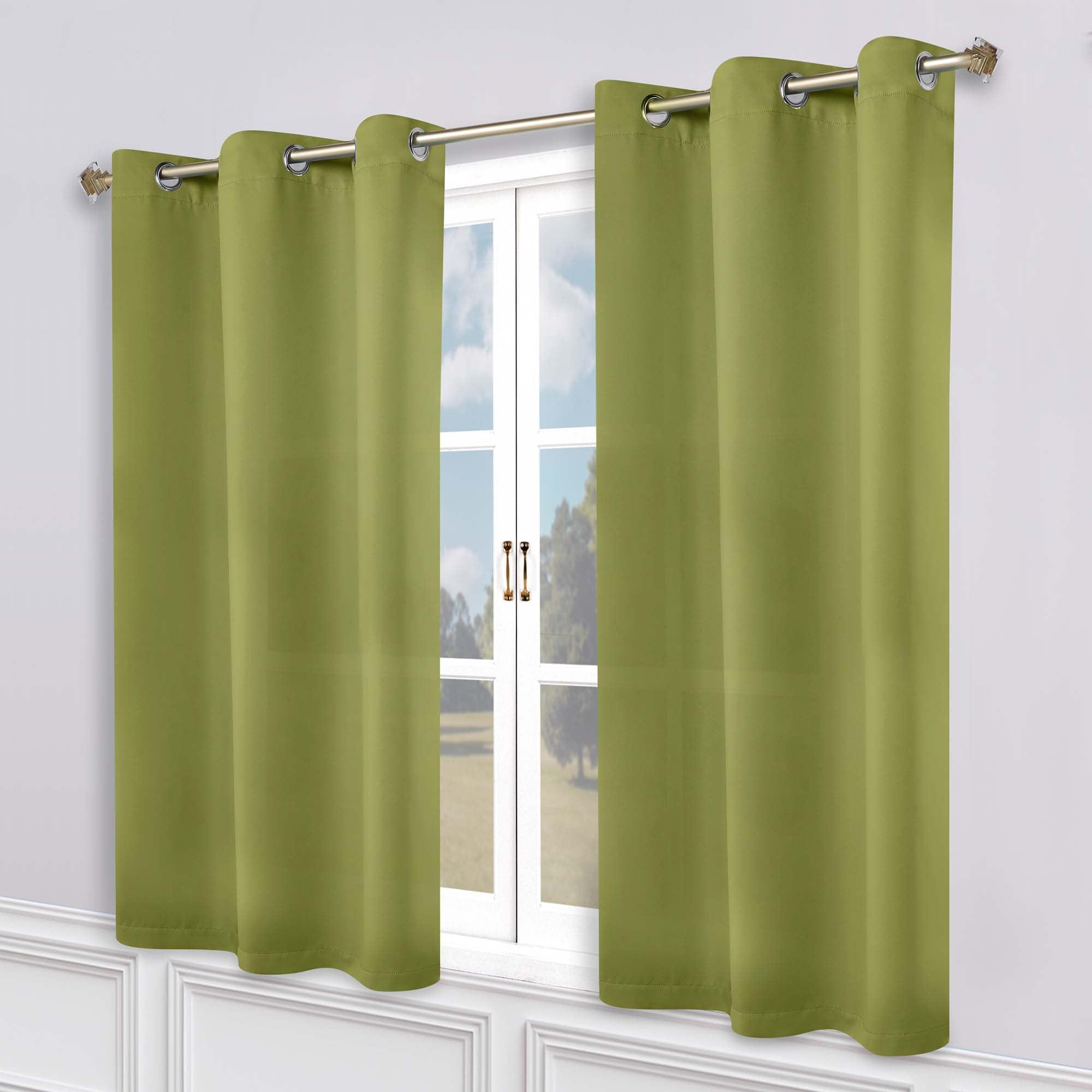 Classic Modern Solid Room Darkening Semi-Blackout Curtains, Grommets, Set of 2 by Blue Nile Mills