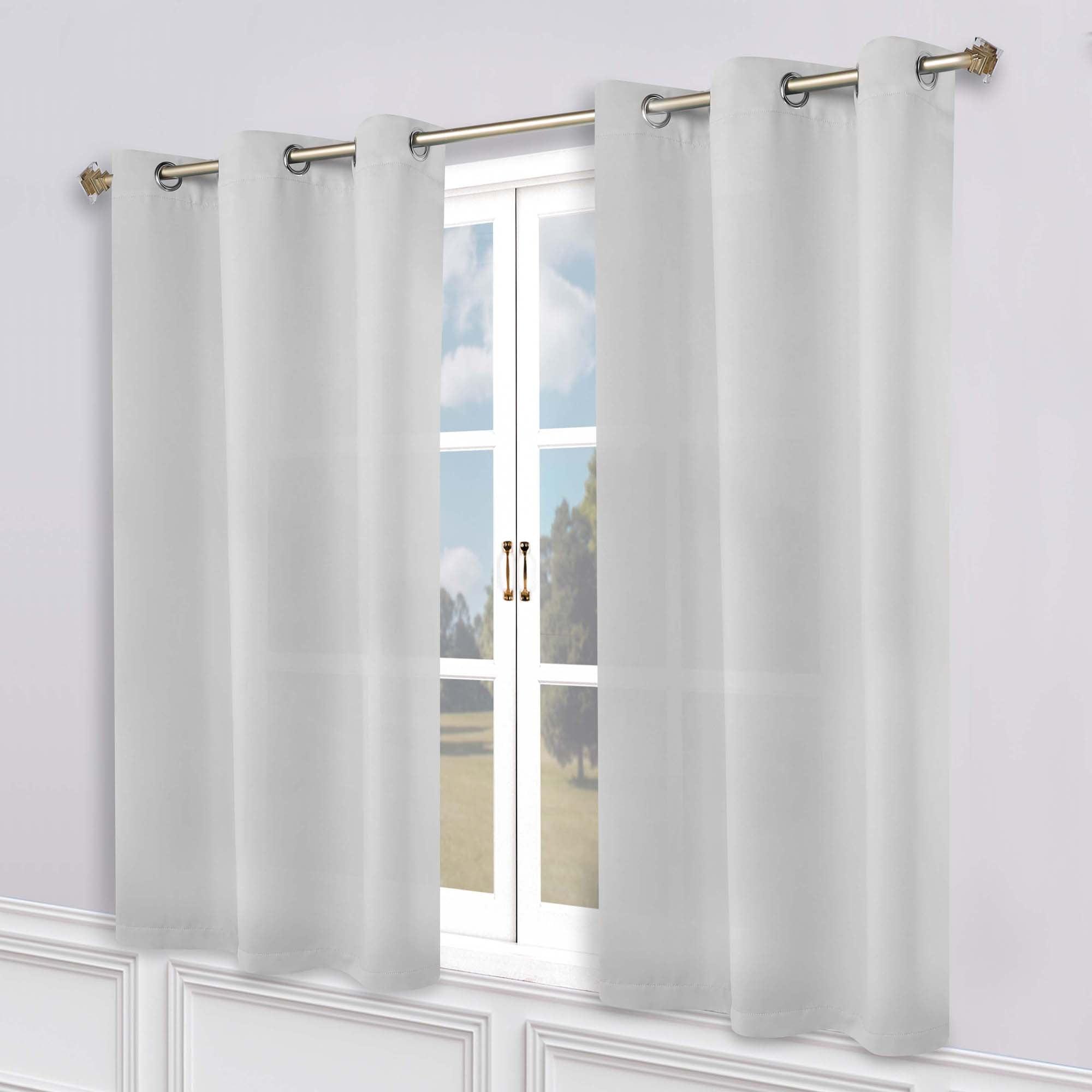 Classic Modern Solid Room Darkening Semi-Blackout Curtains, Grommets, Set of 2, 52"x63", Marshmellow - Blue Nile Mills