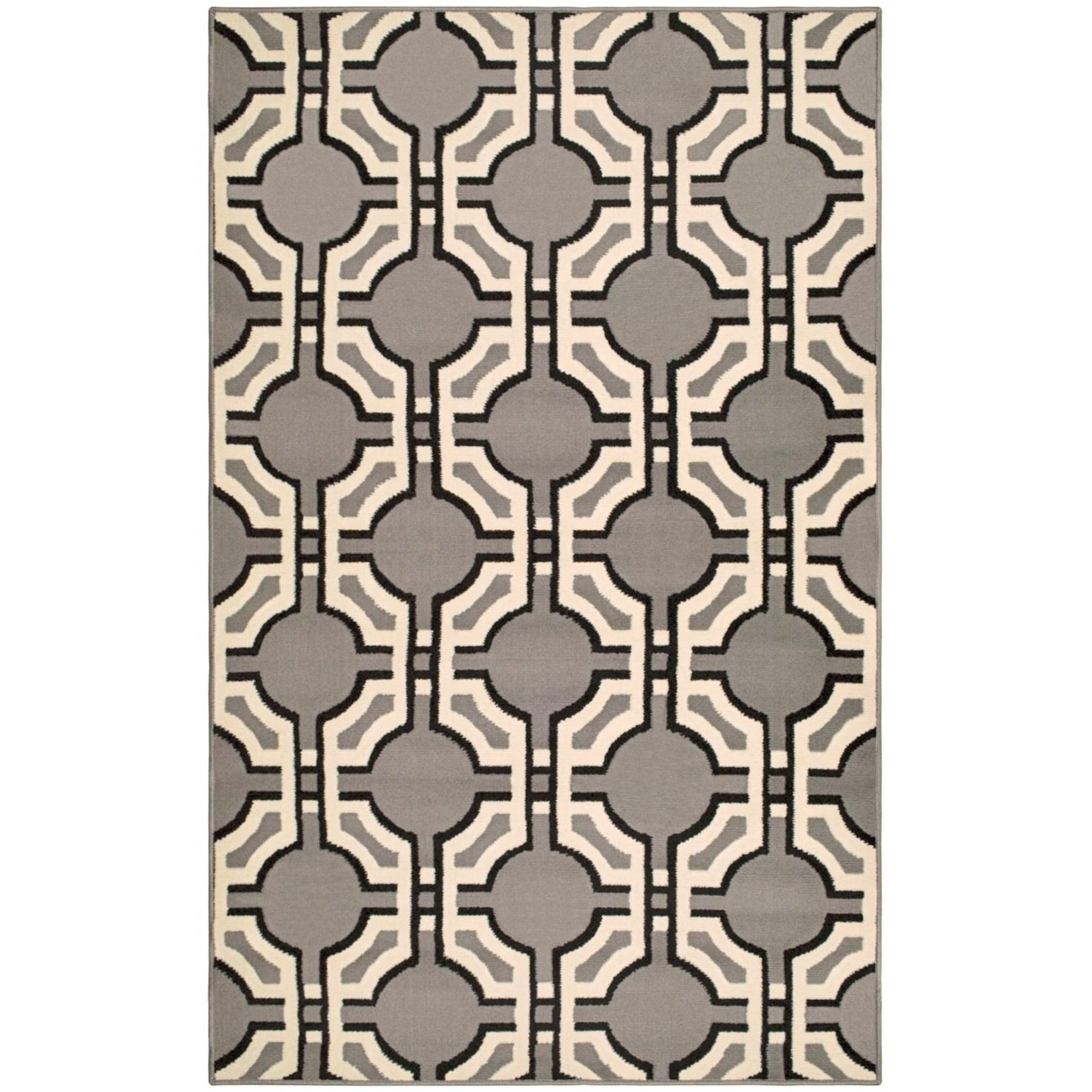 Modern Geometric Art-Deco Transitional Eclectic Trellis High-Traffic Power-Loomed Indoor Area Rug, 8'x10', Gray - Blue nile Mills