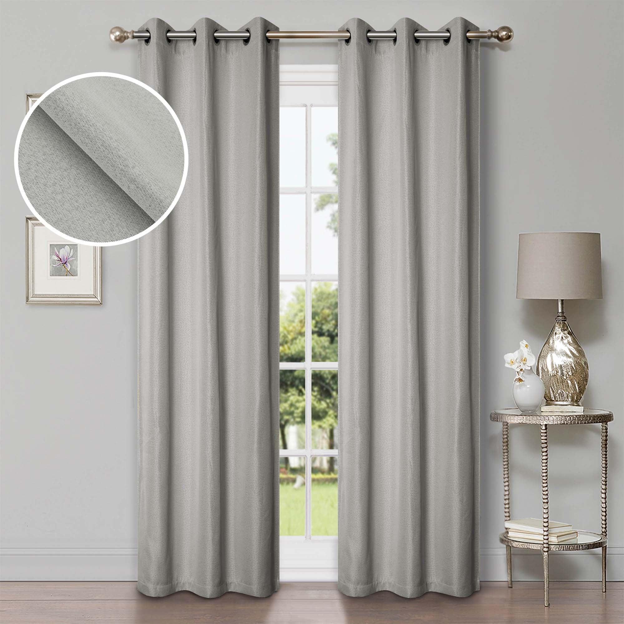 Superior Linen Blackout Curtains, Grommet Header, Set of 2, 42" x 108", Marshmellow