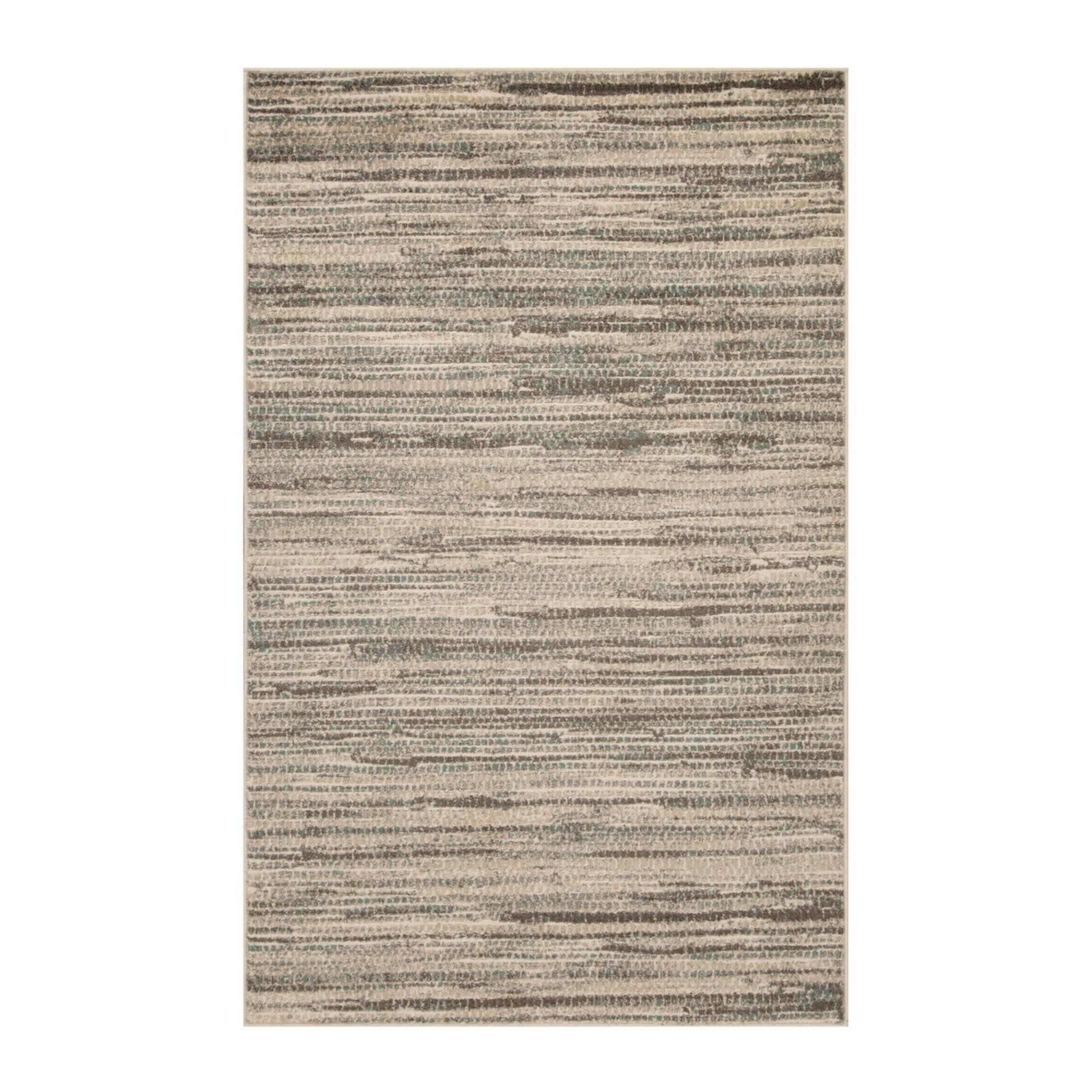 Modern Abstract Area Rug in Green/Cream