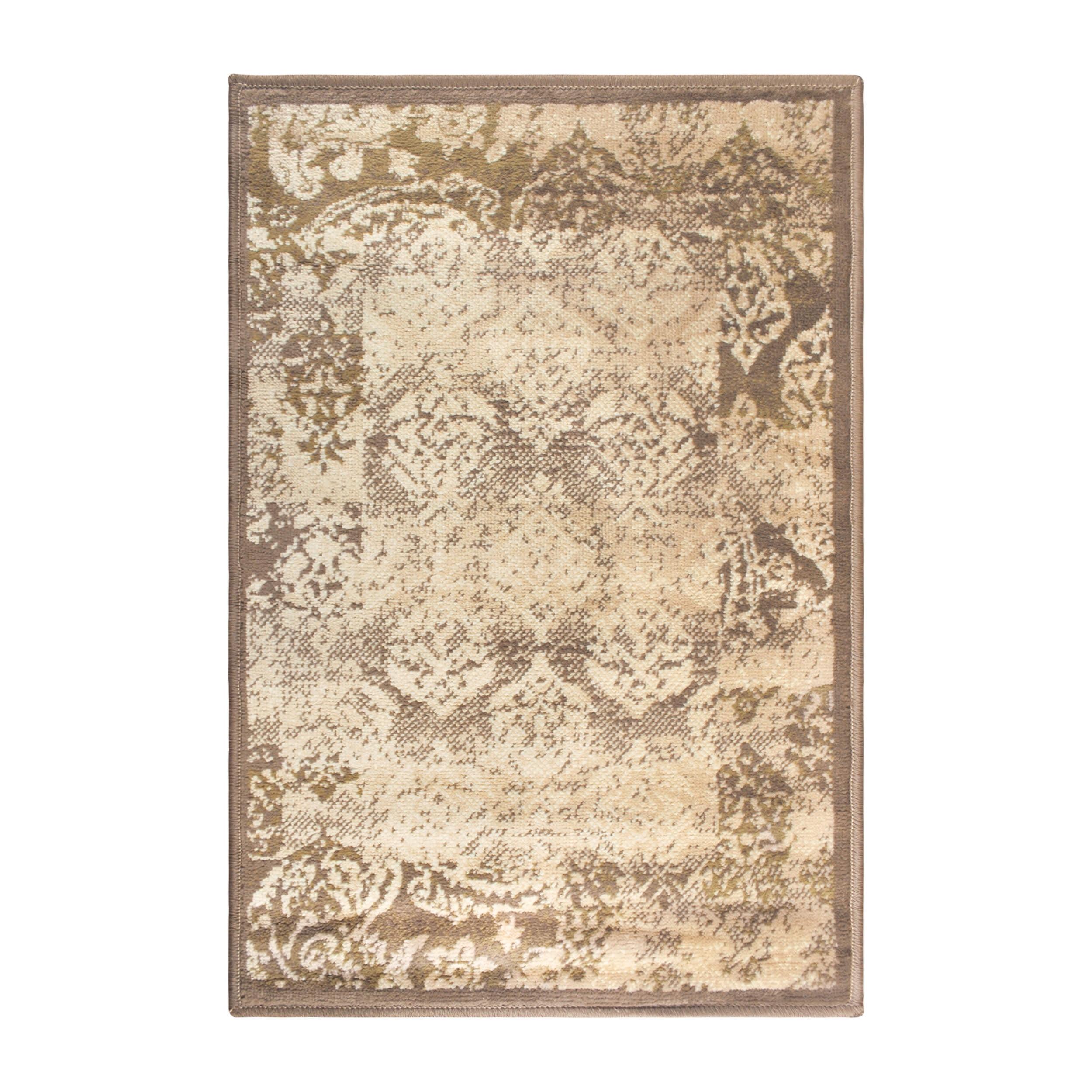 Superior Mystique 2' x 3' Indoor Area Rug, Modern Damask Rugs For Living Room Bedroom, Brown