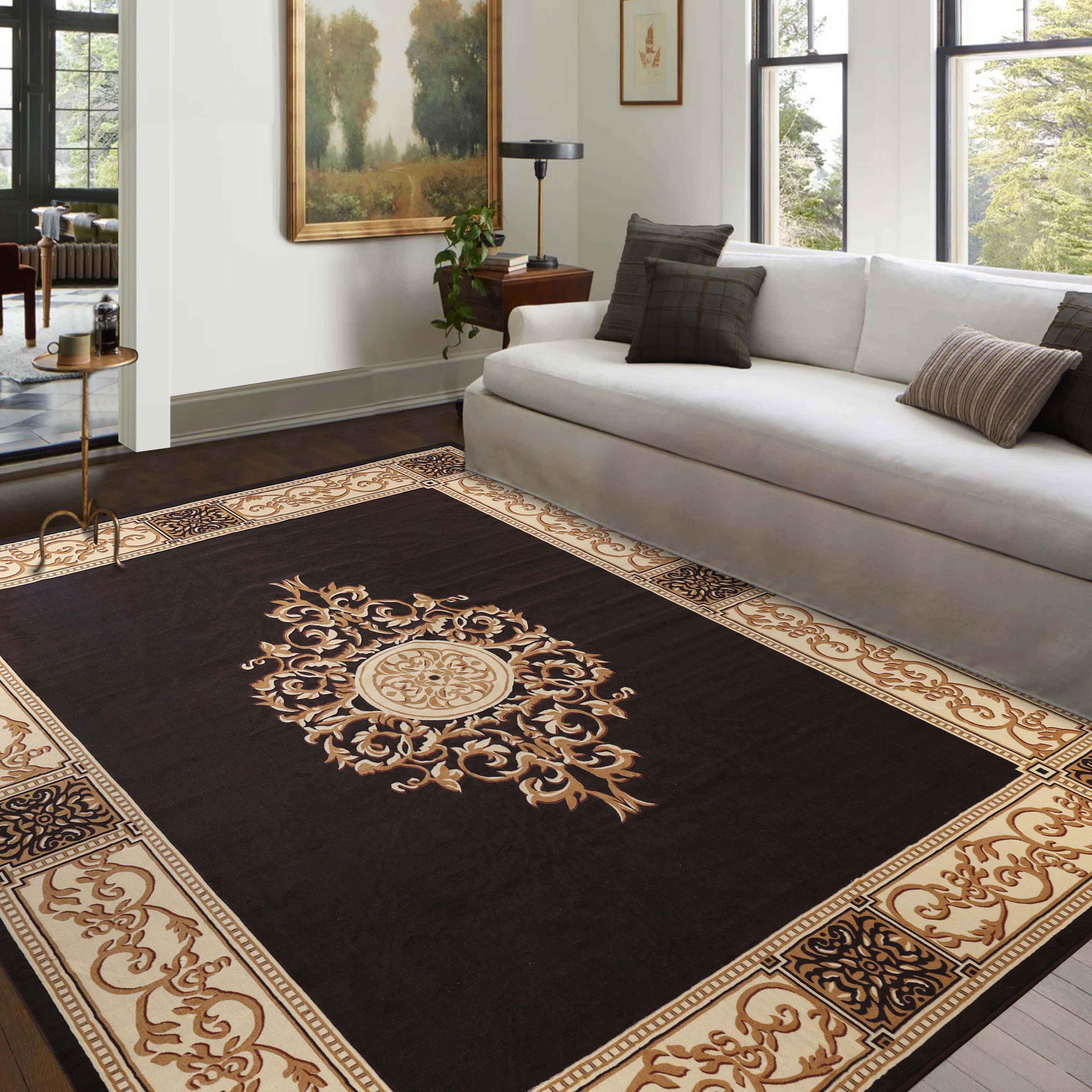 Superior Oversized Medallion Indoor Area Rug, 12' x 15', Coffee