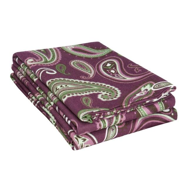 Superior 100% Cotton Flannel Paisely Pillowcase (Set of 2)