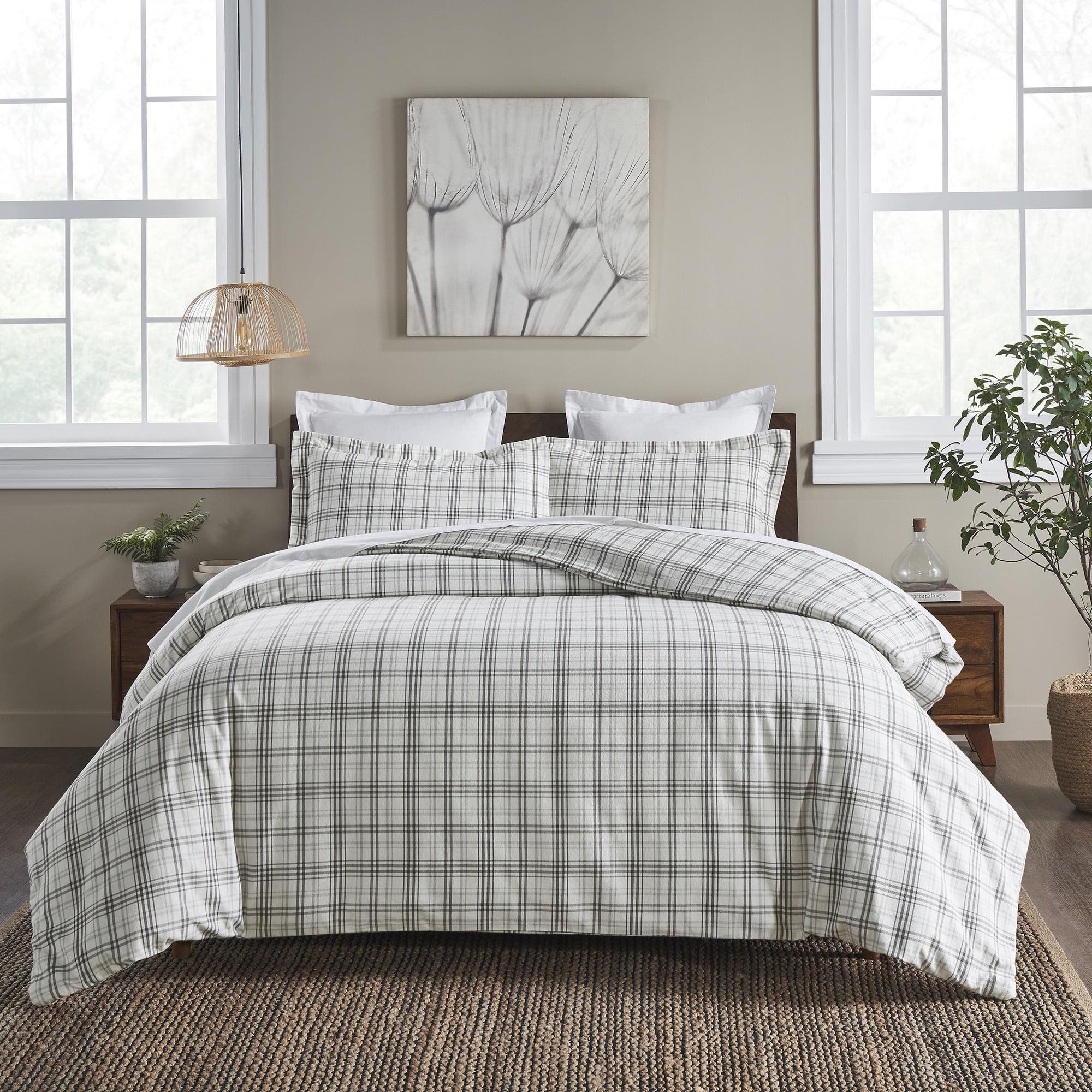 Superior Plaid Flannel Cotton Classic Modern Farmhouse Duvet Cover Set