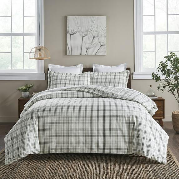 Superior Plaid Flannel Cotton Classic Modern Farmhouse Duvet Cover Set