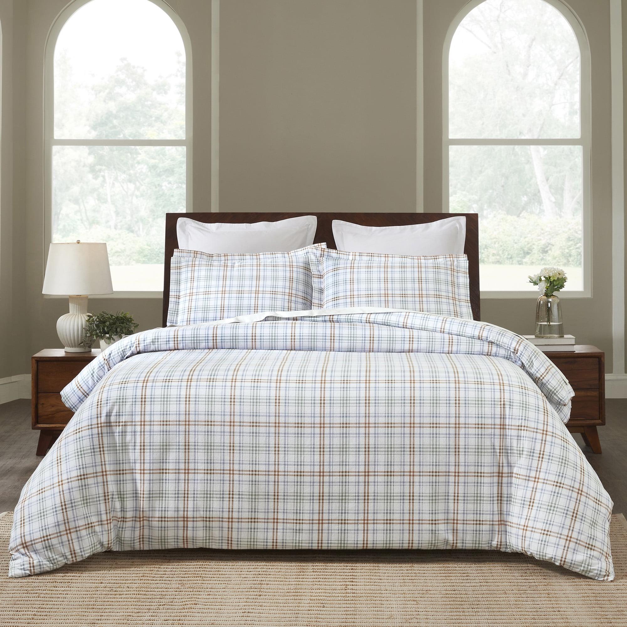 Superior Plaid Flannel Cotton Classic Modern Farmhouse Duvet Cover Set
