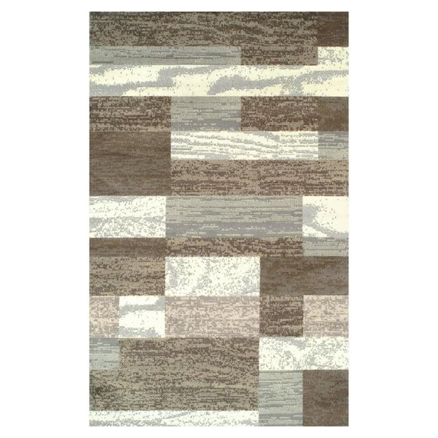 Superior Rockwood Geometric Indoor Area Rug, 5' x 8', Light Blue-Ivory