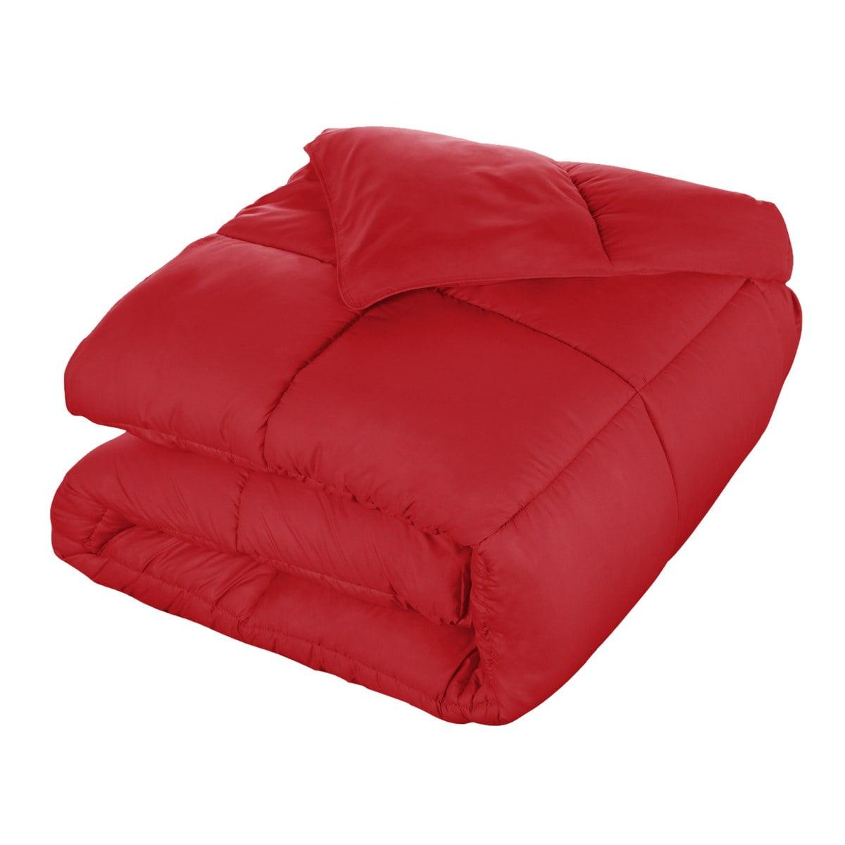 Superior Solid Comforter Down Alternative Bedding, Queen, Red