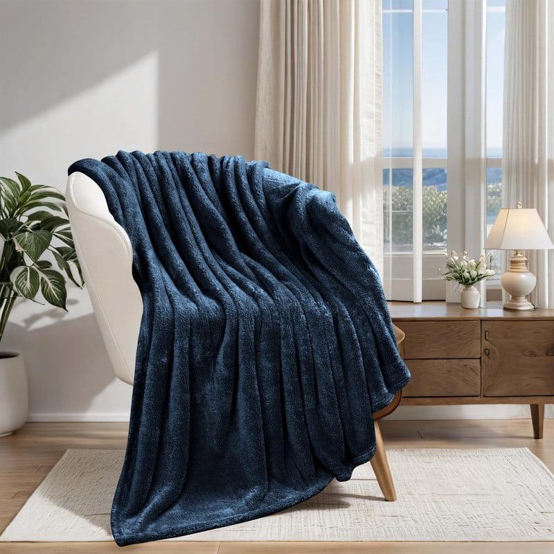 Superior Superior Solid Polyester Reversible All-Season Fleece Throws Blanket