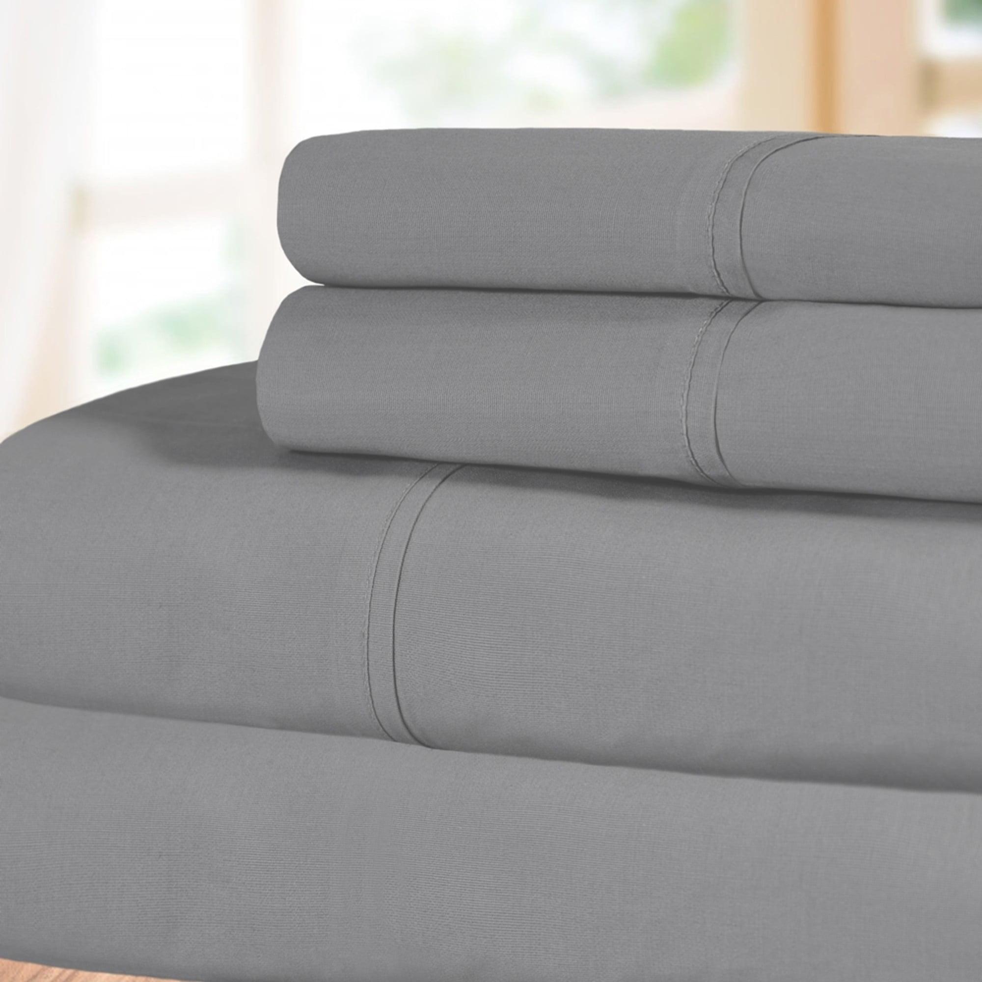 Queen Smoked Pearl Cotton Percale Deep Pocket Sheet Set