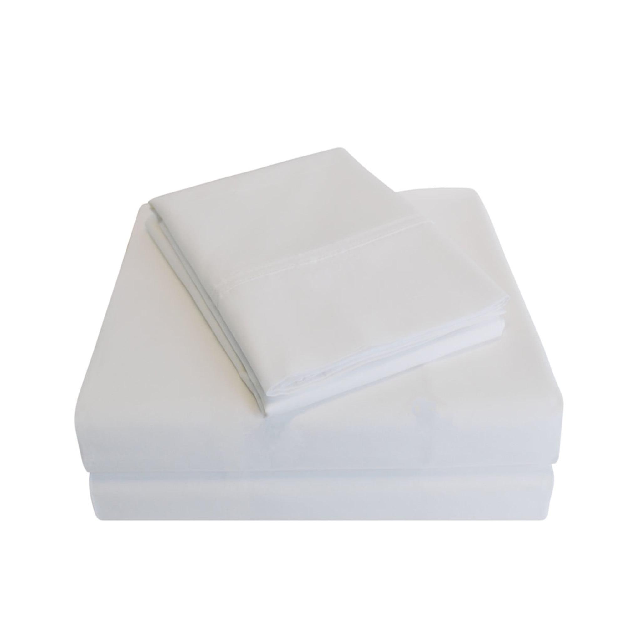 Superior Tierney Cotton Percale Deep Pocket Sheet Set, Twin XL, White