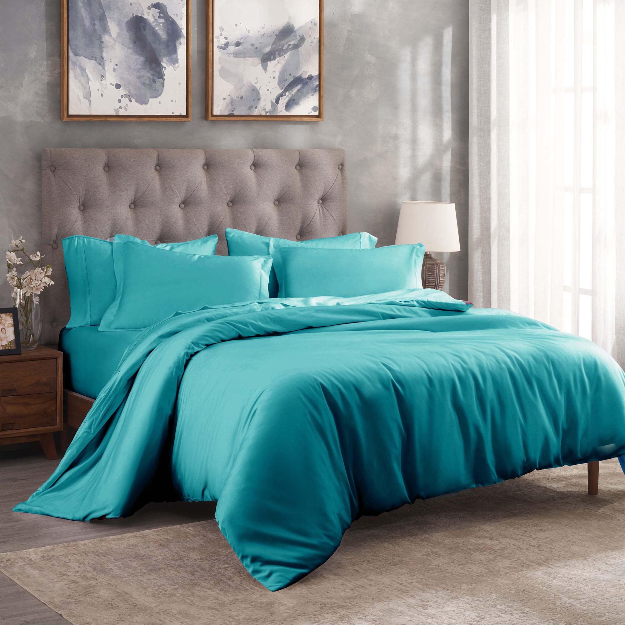 Superior Egyptian Cotton 300 Thread Count Duvet Cover Set, Twin, Teal