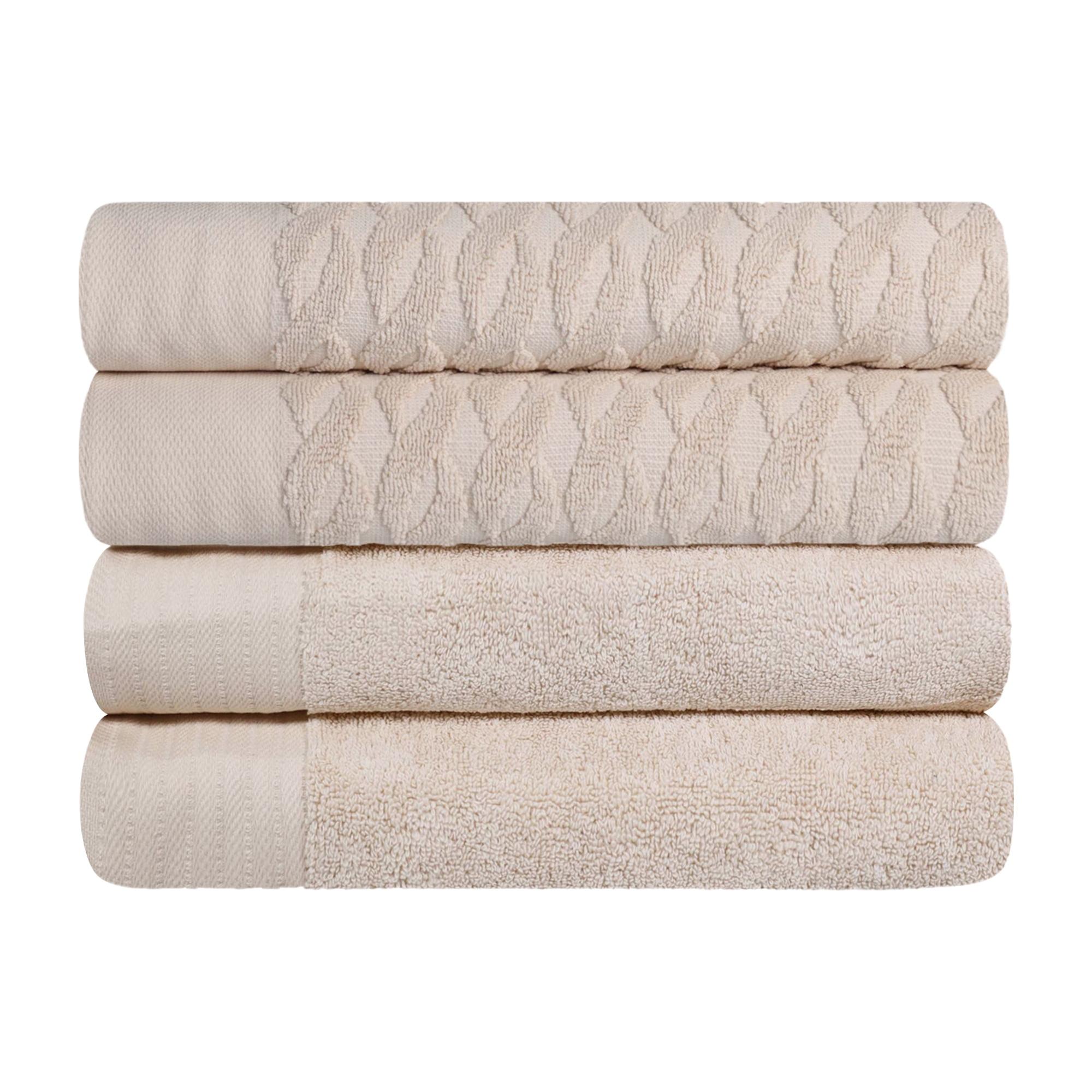 Ivory Turkish Cotton 4-Piece Bath Towel Set