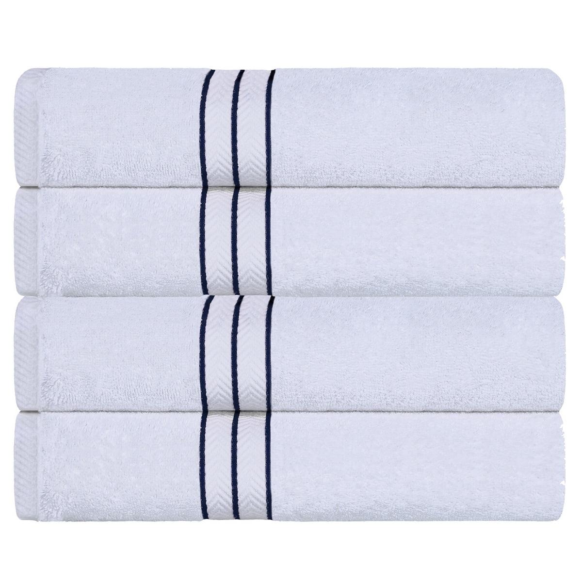 Navy Blue Turkish Cotton 4-Piece Bath Towel Set