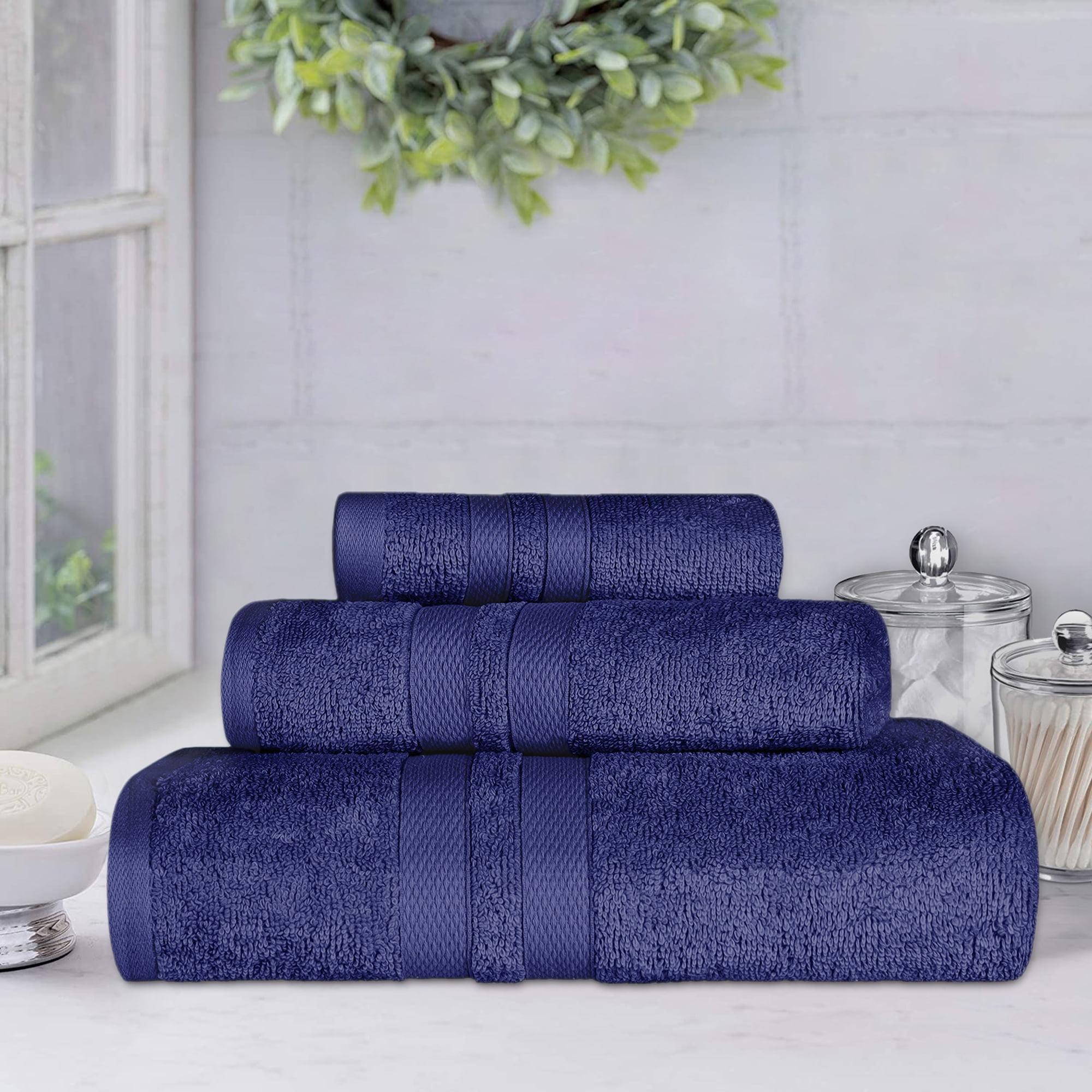 Navy Blue Organic Egyptian Cotton 3-Piece Towel Set