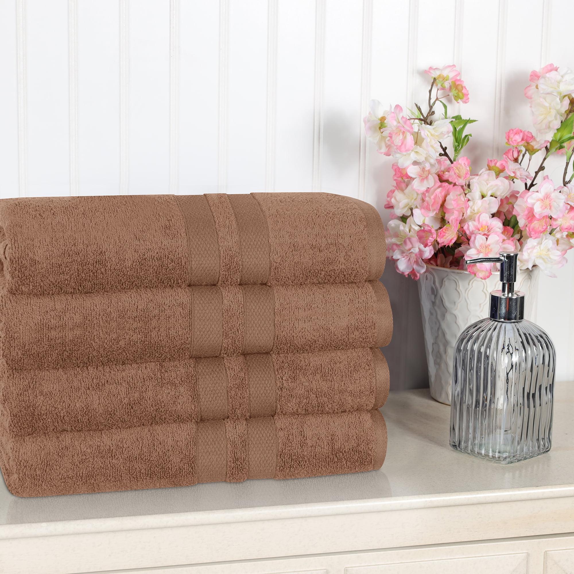 Chocolate Ultra Soft Cotton 4-Piece Bath Towel Set