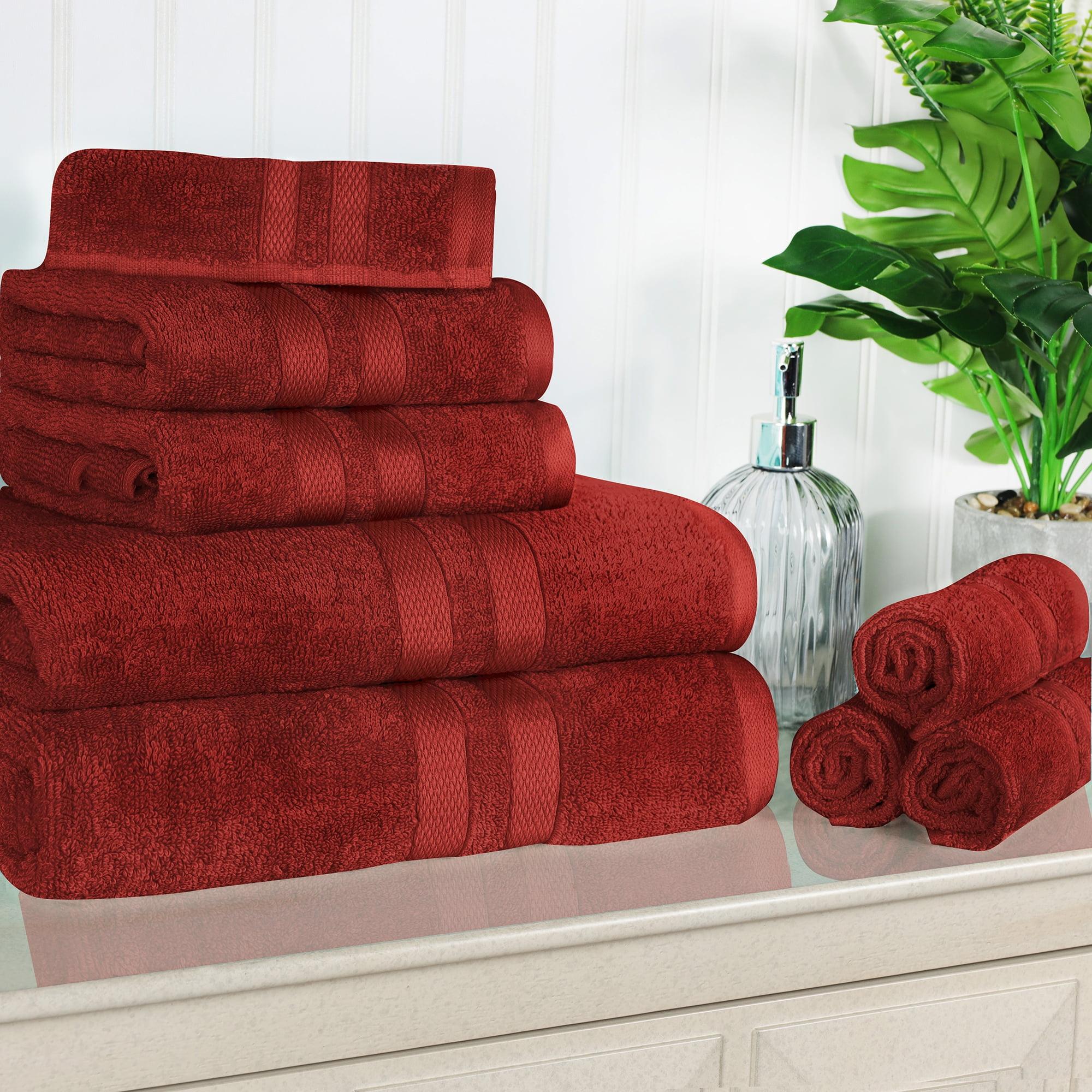 Maroon Ultra Soft Cotton 8-Piece Towel Set