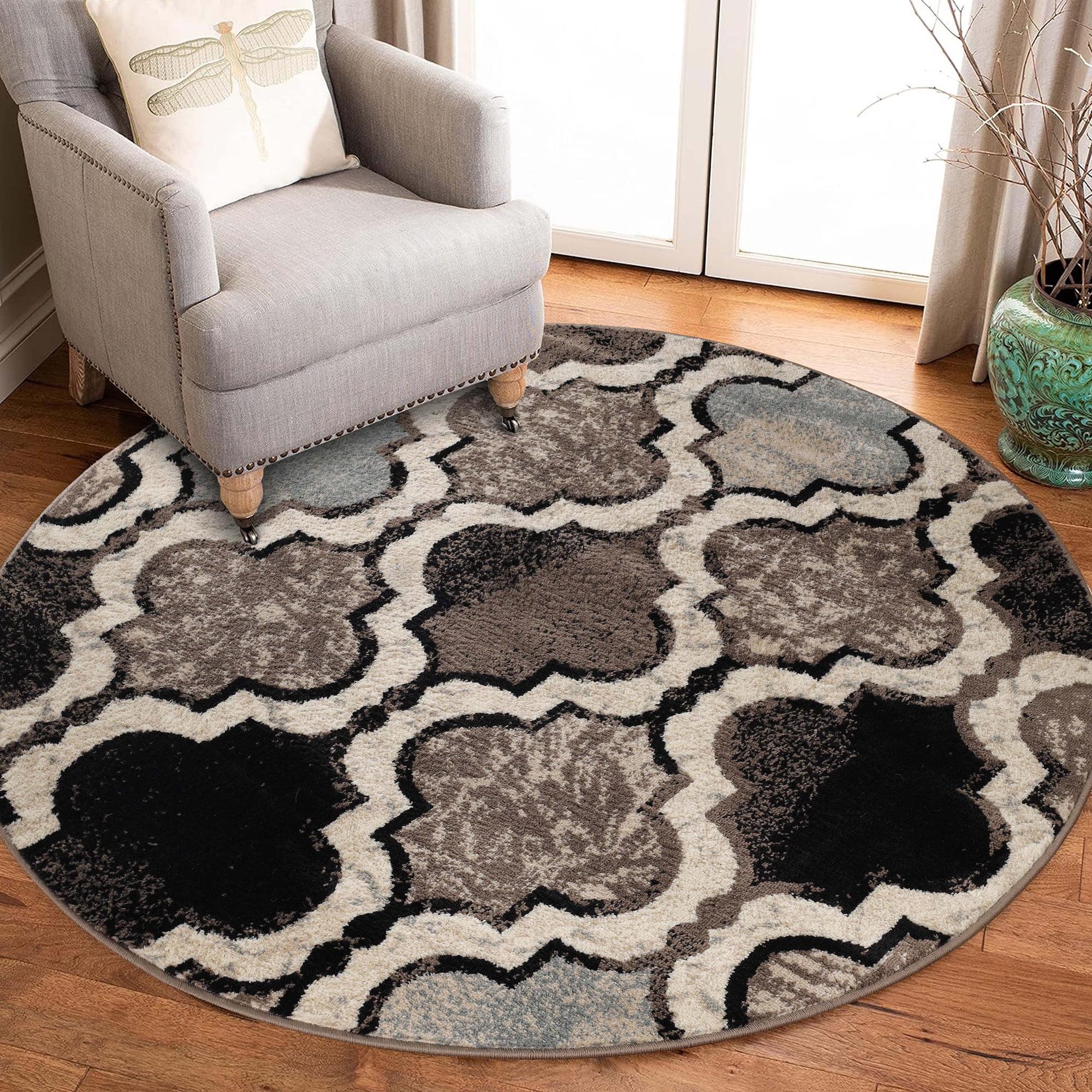 Superior Viking Trellis Indoor Large Area Rug, 8' x 8' Square, Ivory