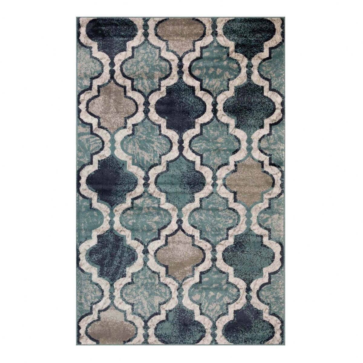 Deep Royal Trellis 8' x 10' Synthetic Area Rug