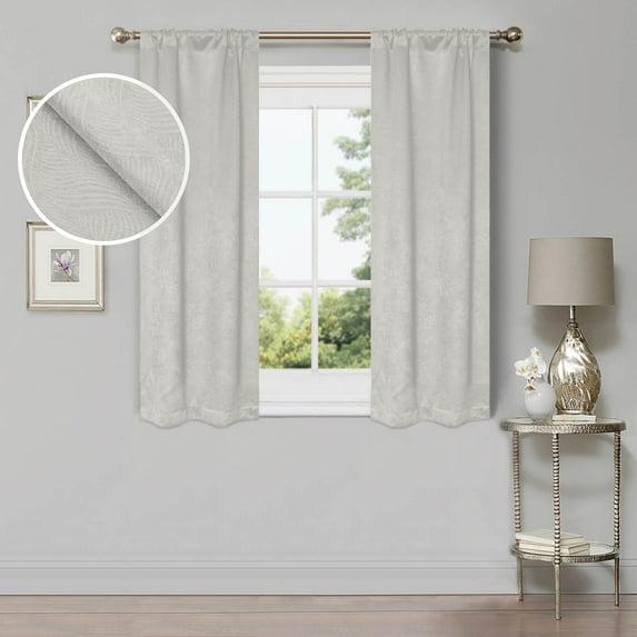 Superior Waverly Blackout Curtains, Rod Pocket, Set of 2, 26" x 63", Ivory