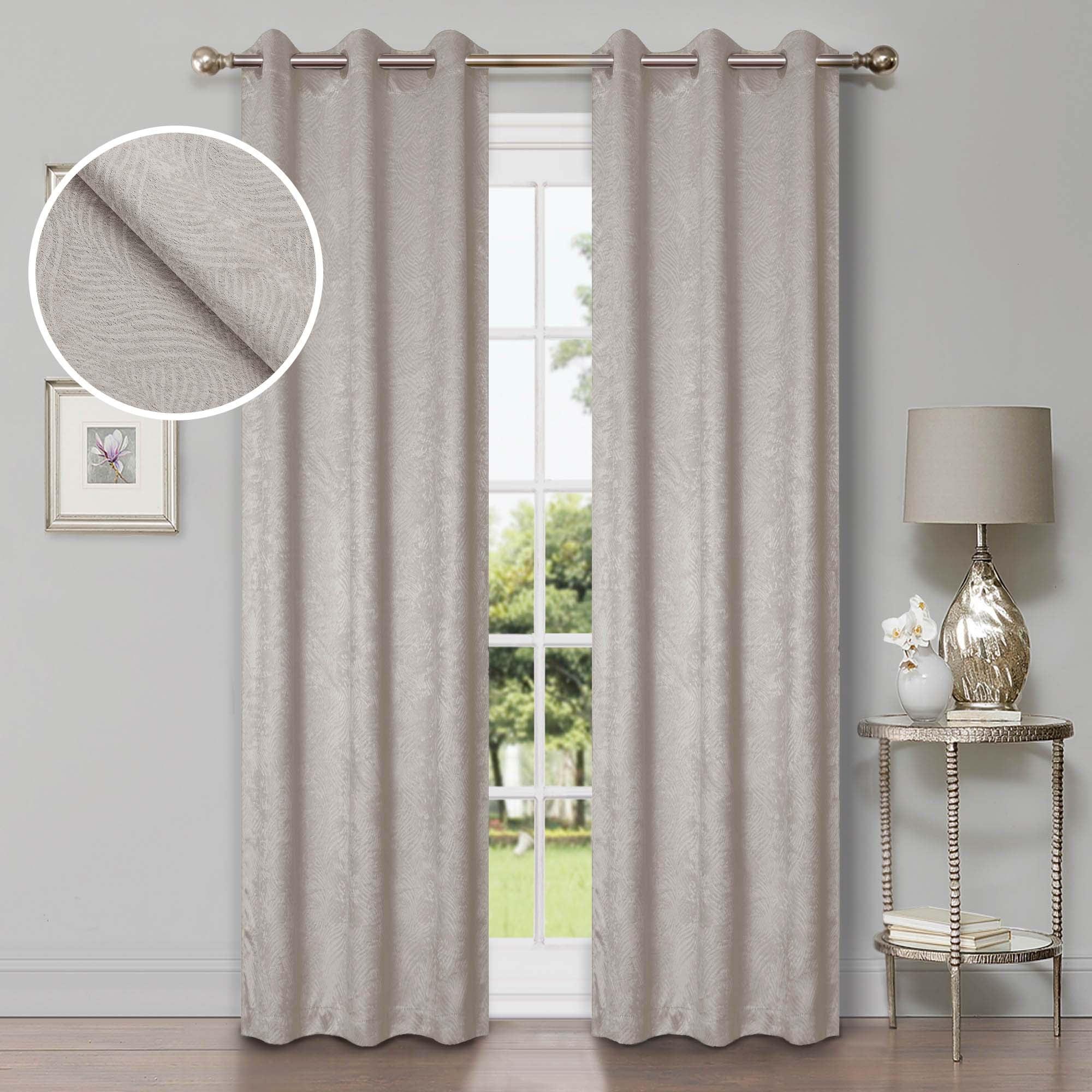 Superior Waverly Blackout Curtains, Rod Pocket, Set of 2, 42" x 63", Ivory