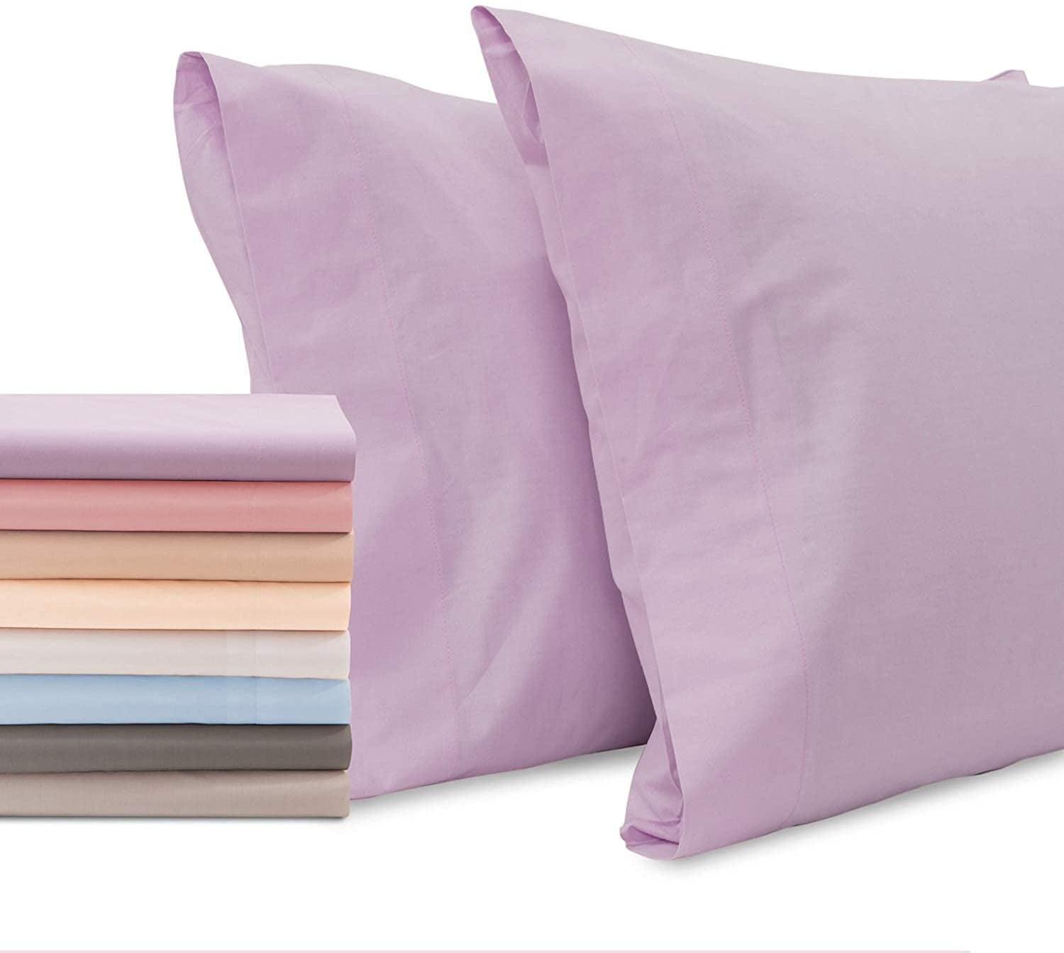 Superity Linen Queen Pillow Cases - 2 Pack - 100% Premium Cotton - Open Enclosure - Lavender