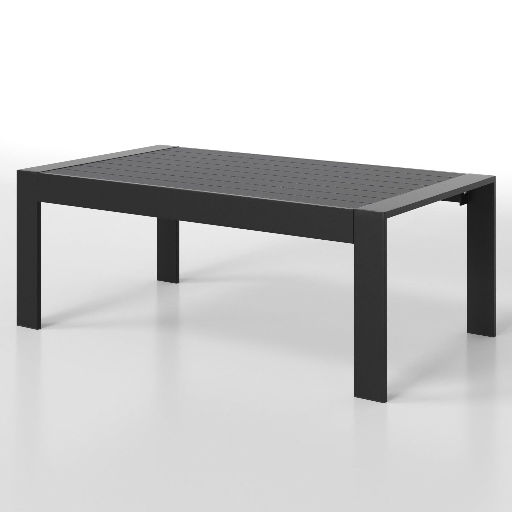 Black Aluminum Modern Outdoor Rectangle Coffee Table