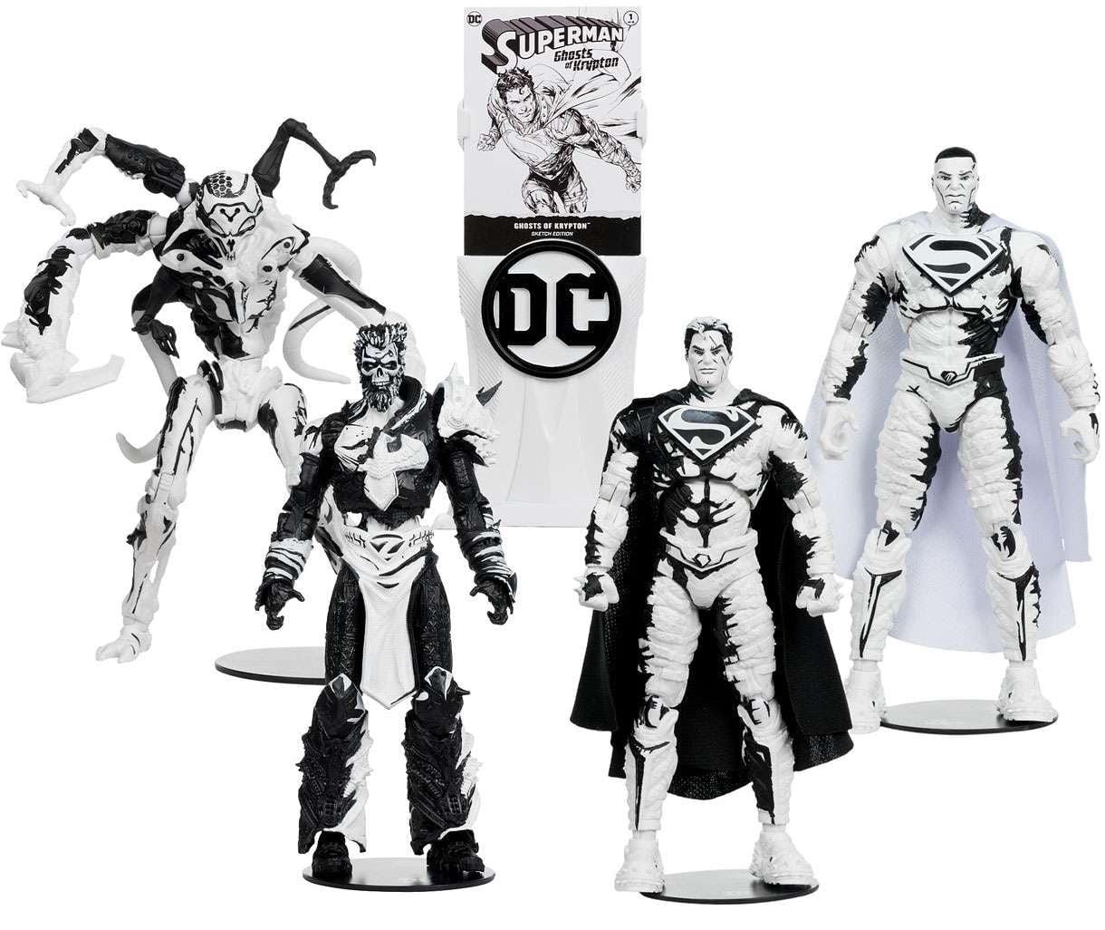 Superman Comics Sketch Edition (Page Punchers: Ghost of Krypton) 7" 4-Pack Gold Label Figure