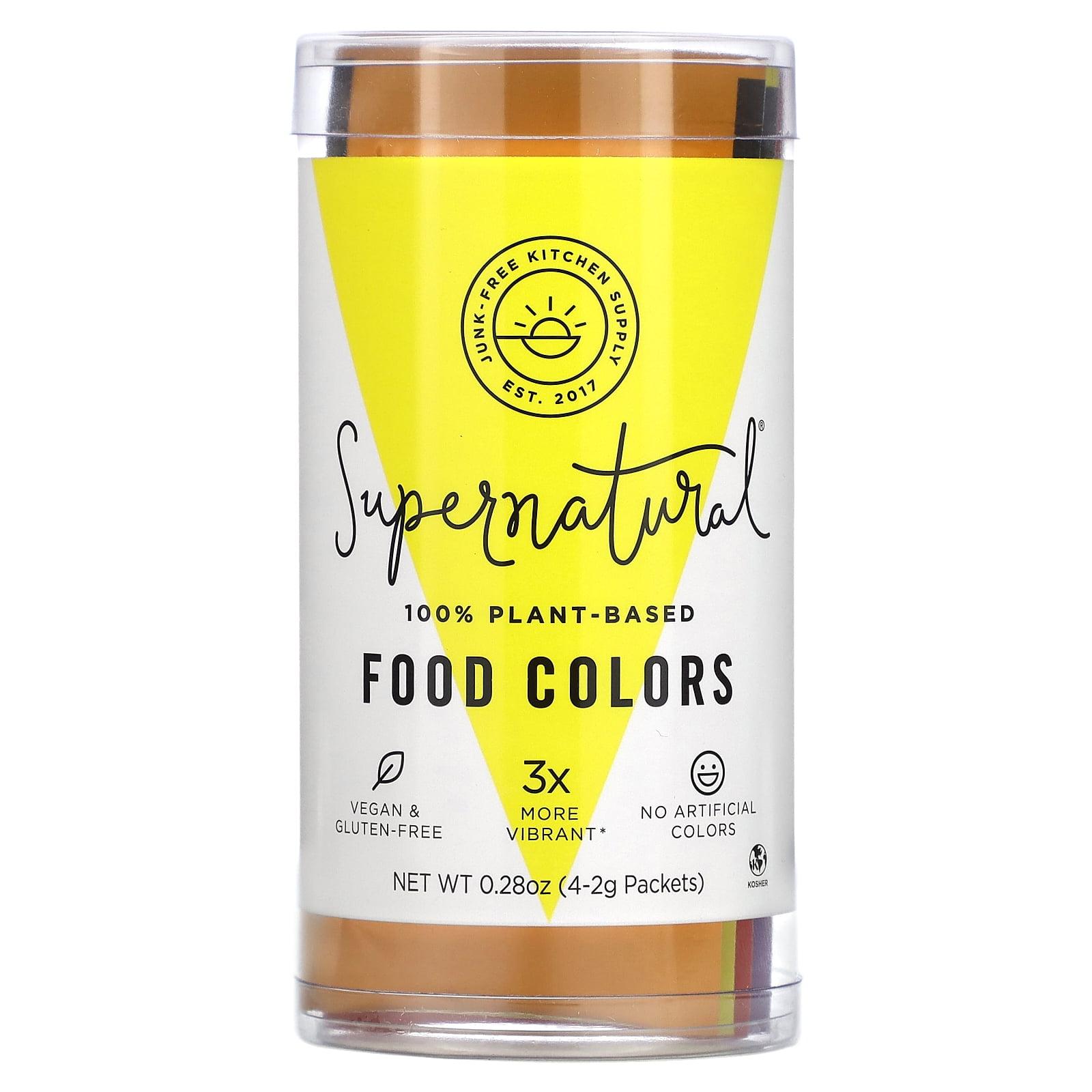 Supernatural Kitchen 100% Plant-Based Food Colors, 4 Packets, 0.28 oz (2 g) Each