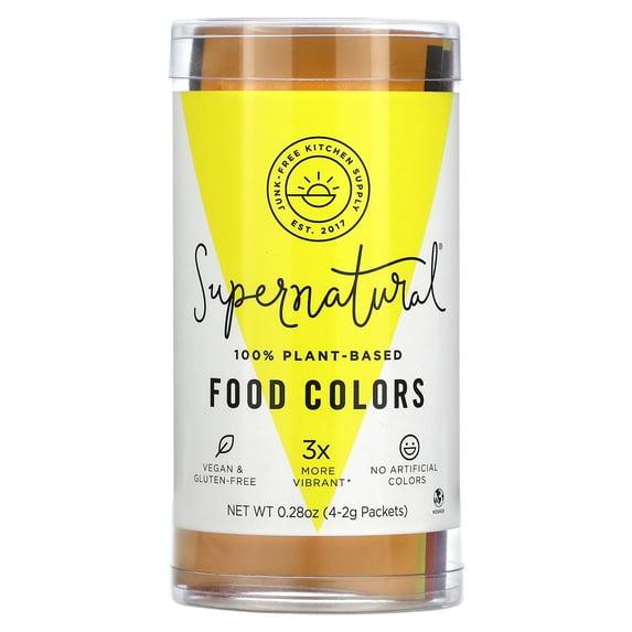 Supernatural Kitchen 100% Plant-Based Food Colors, 4 Packets, 0.28 oz (2 g) Each