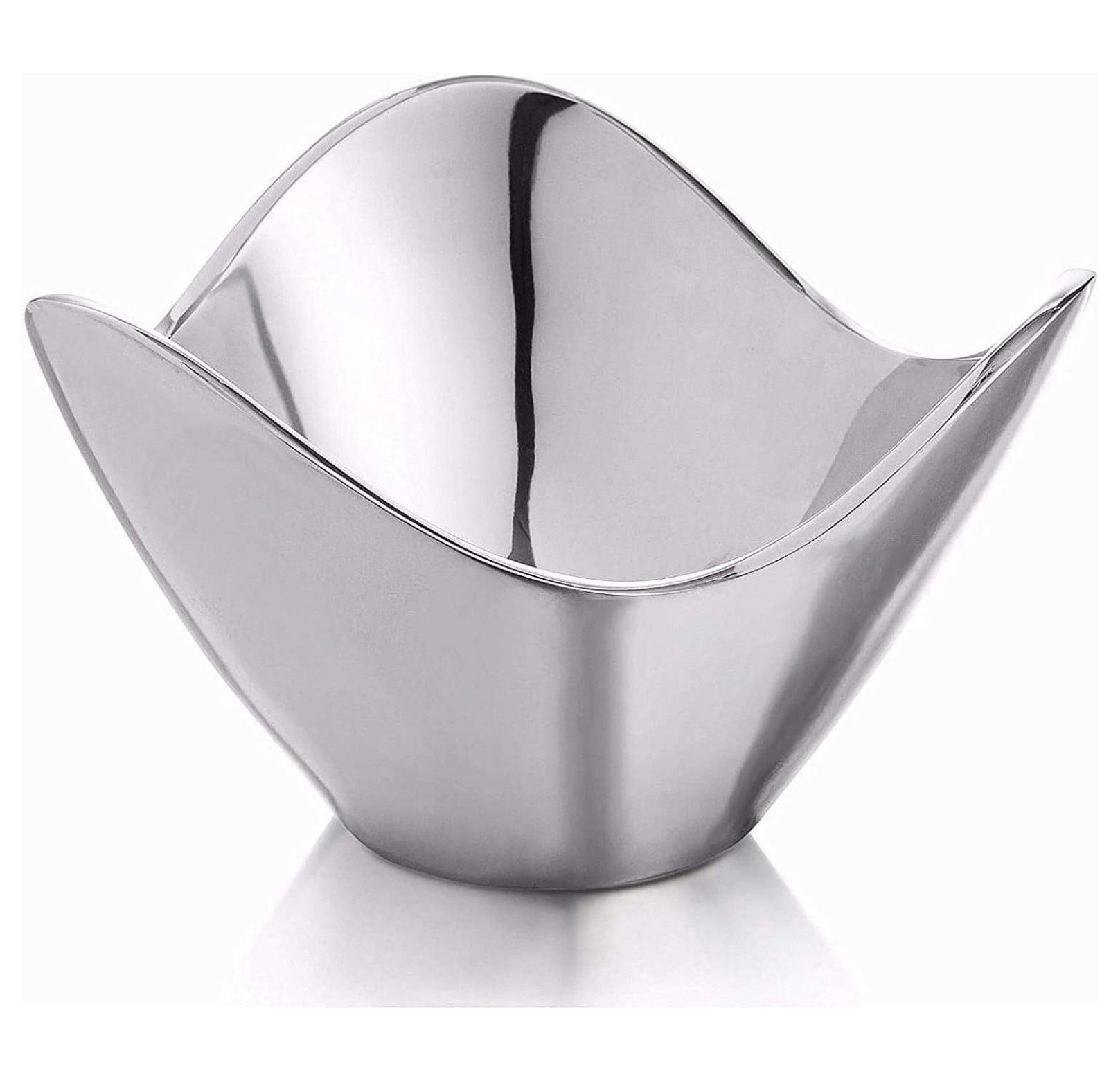 Silver Abstract Shaped Alloy Decorative Bowl