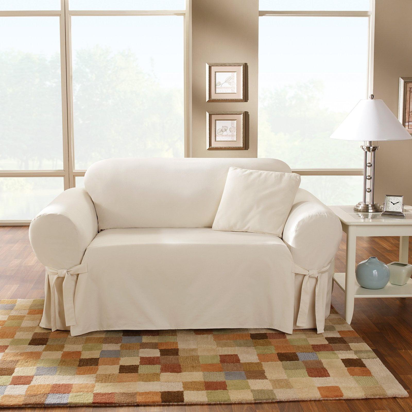 Cotton Duck Cotton Box Cushion Loveseat Slipcover